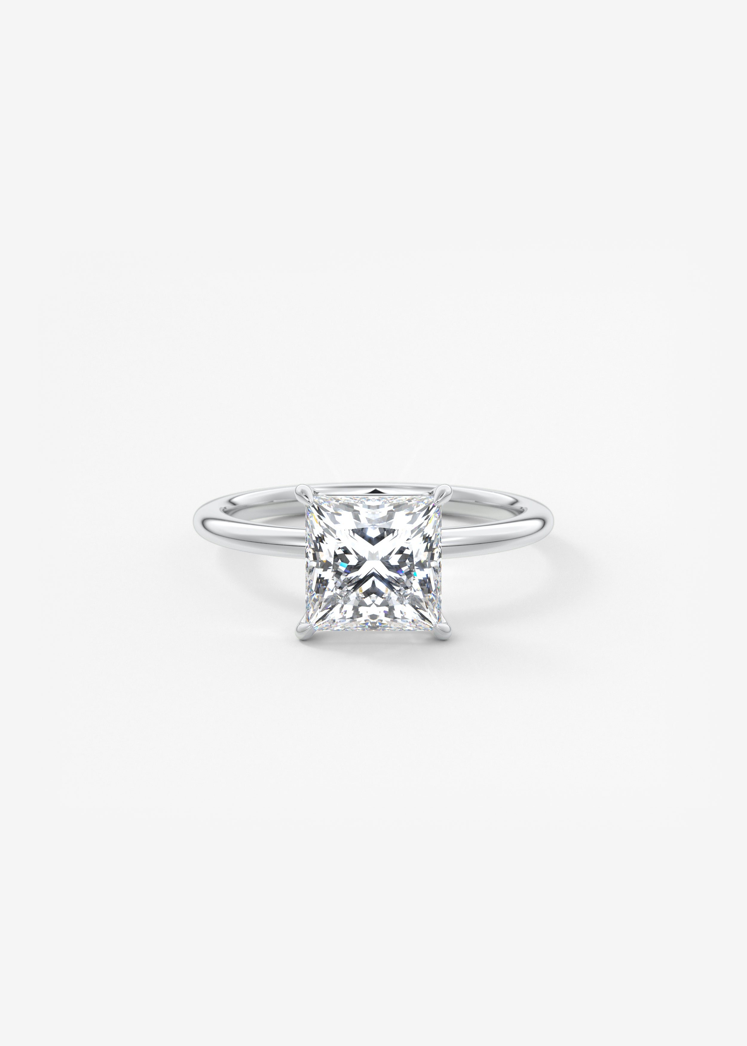 The Harper  engagement in WG metal featuring Princess cut with Solitaire,Prong setting