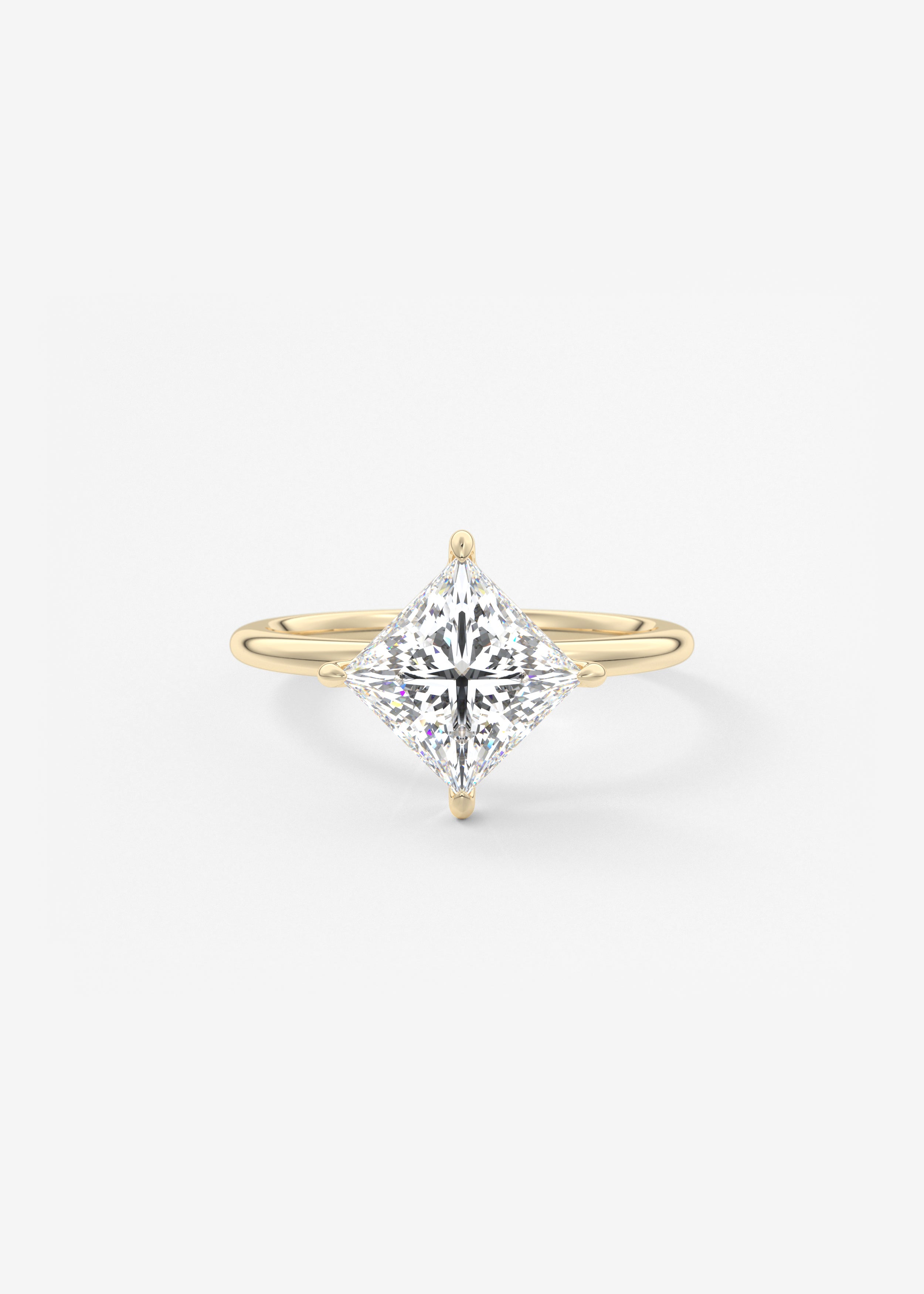 Harper Kite  engagement in YG metal featuring Princess cut with Solitaire,Prong setting