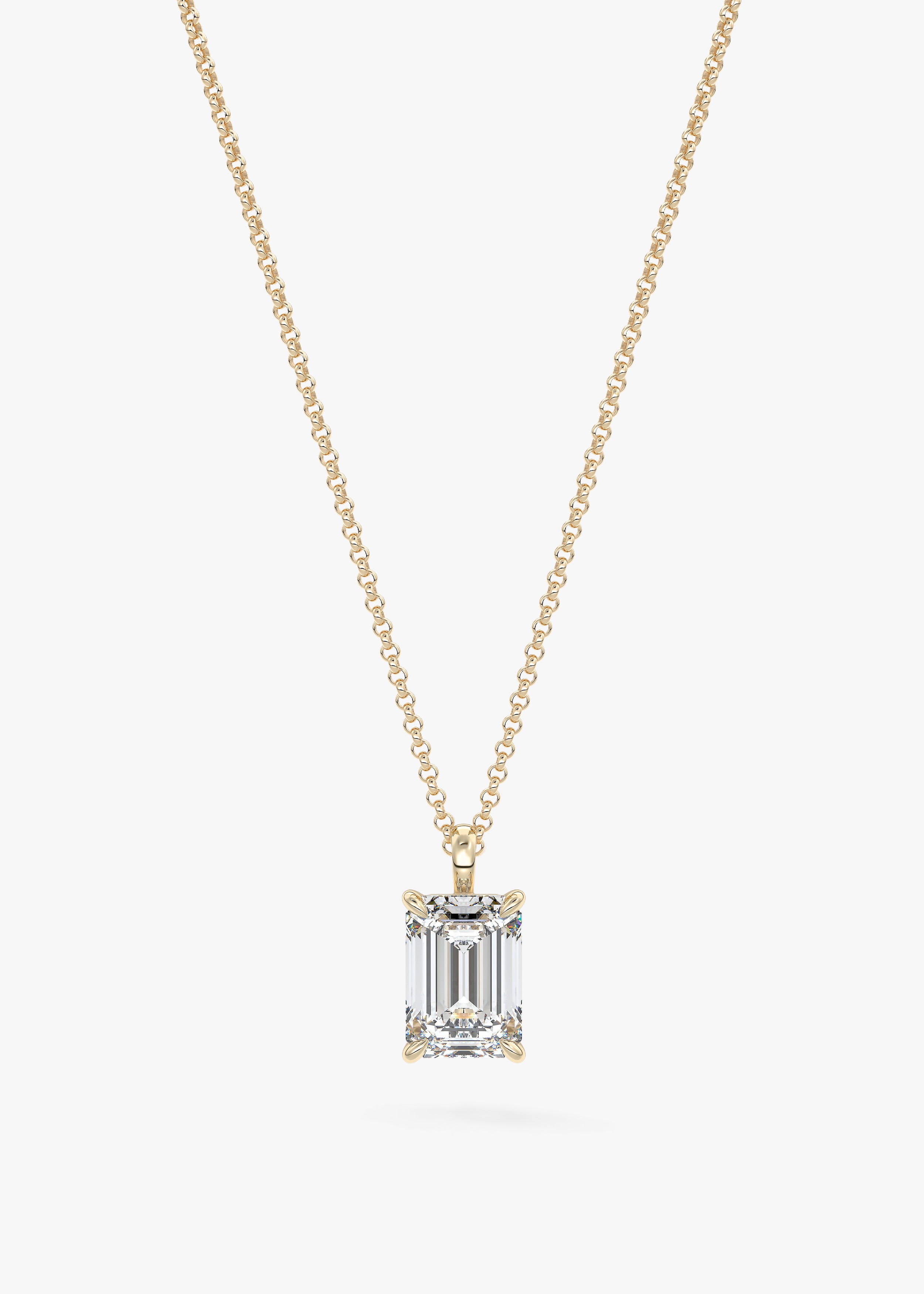 The OG  necklace in YG metal featuring Emerald cut with Prong,Emerald,Solitaire setting
