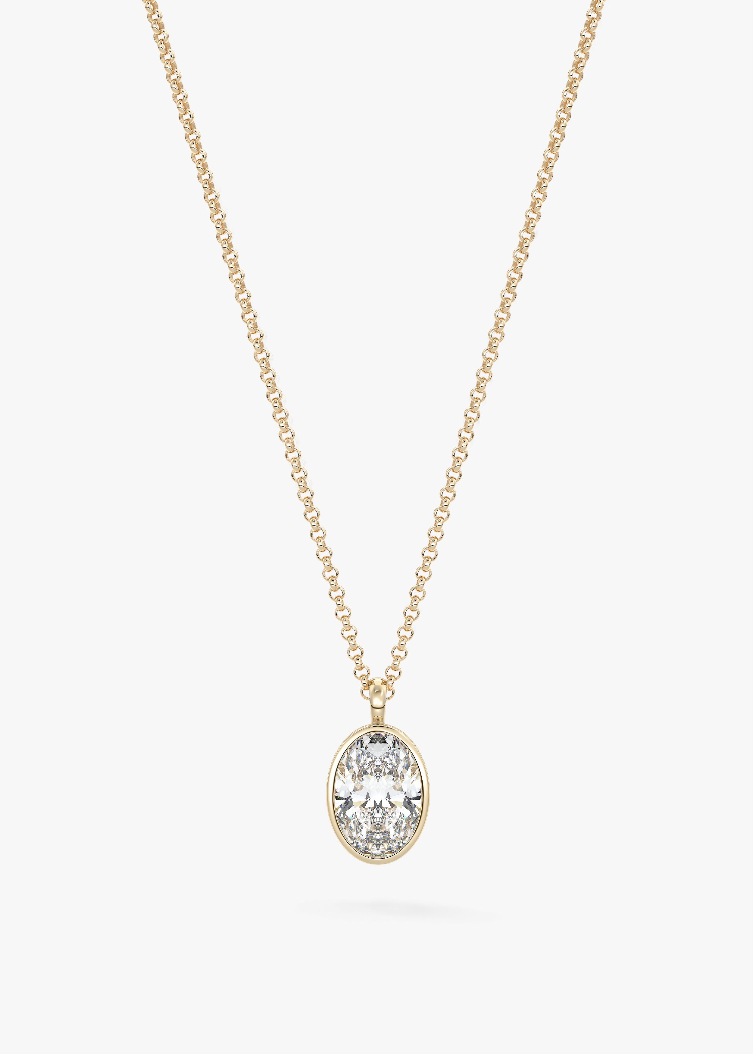 The Lowrider necklace in YG metal featuring Oval cut with Bezel,Oval,Solitaire setting