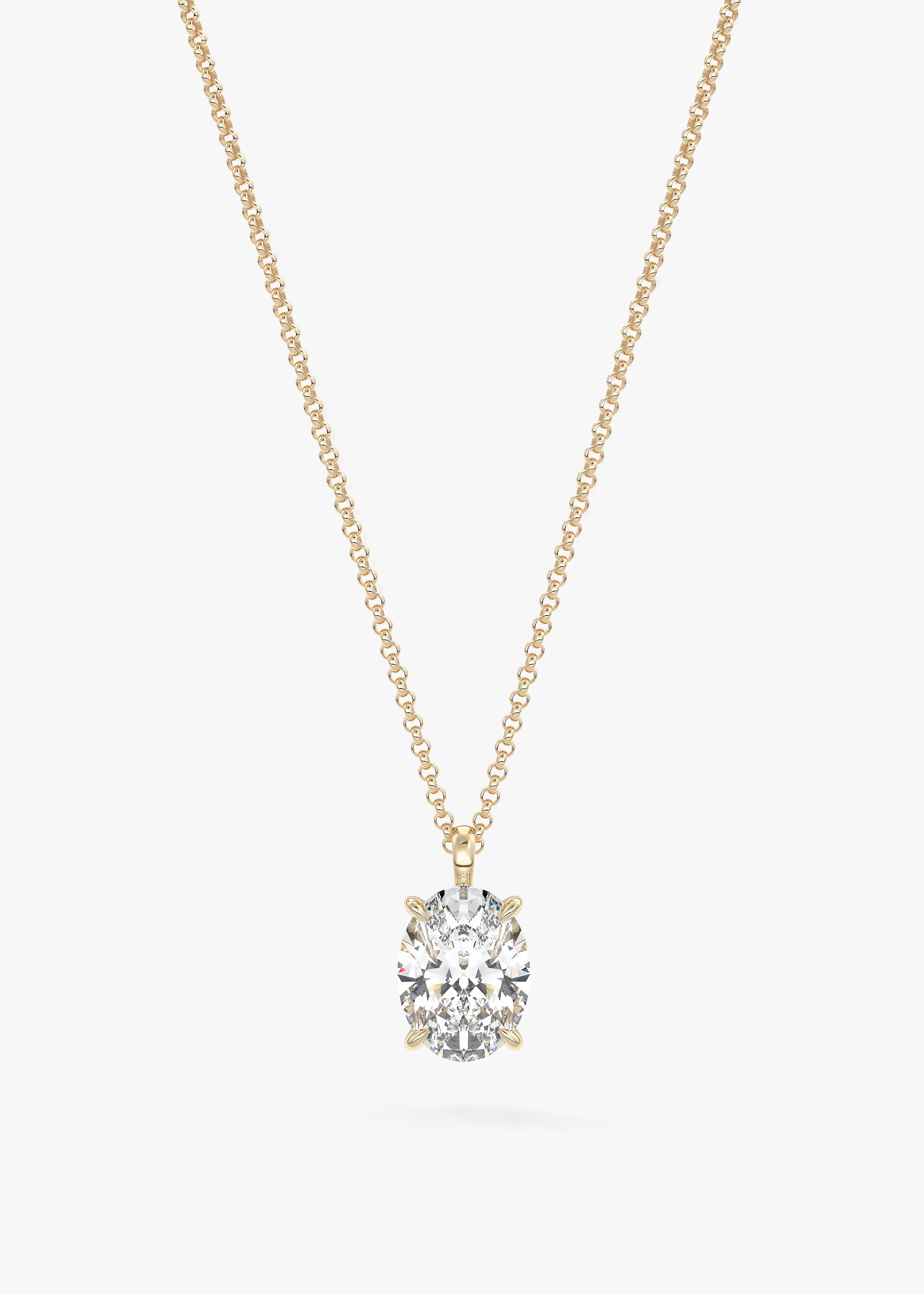 The OG necklace in YG metal featuring Oval cut with Prong,Oval,Solitaire setting