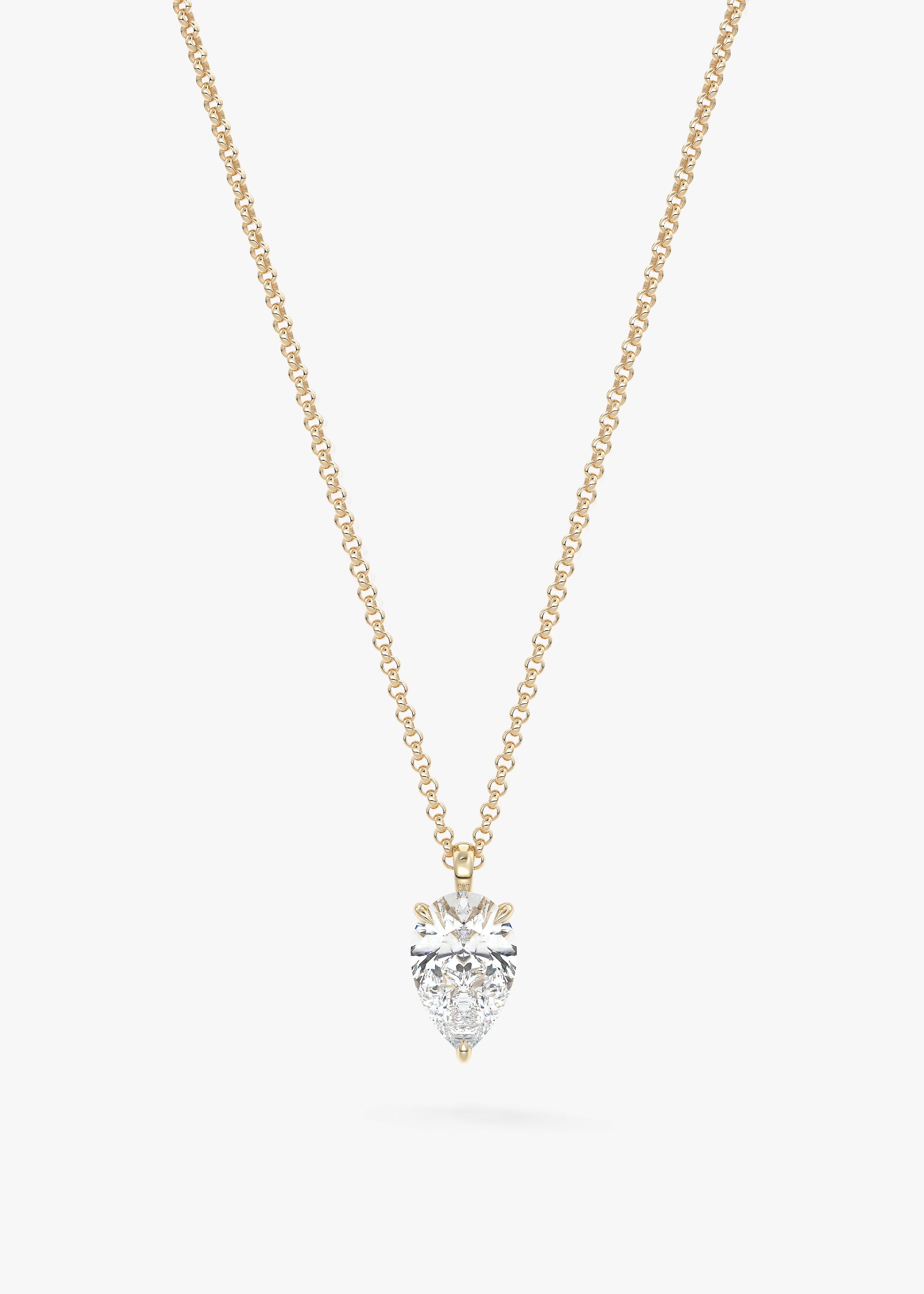 The OG  necklace in YG metal featuring Pear cut with Prong,Pear,Solitaire setting