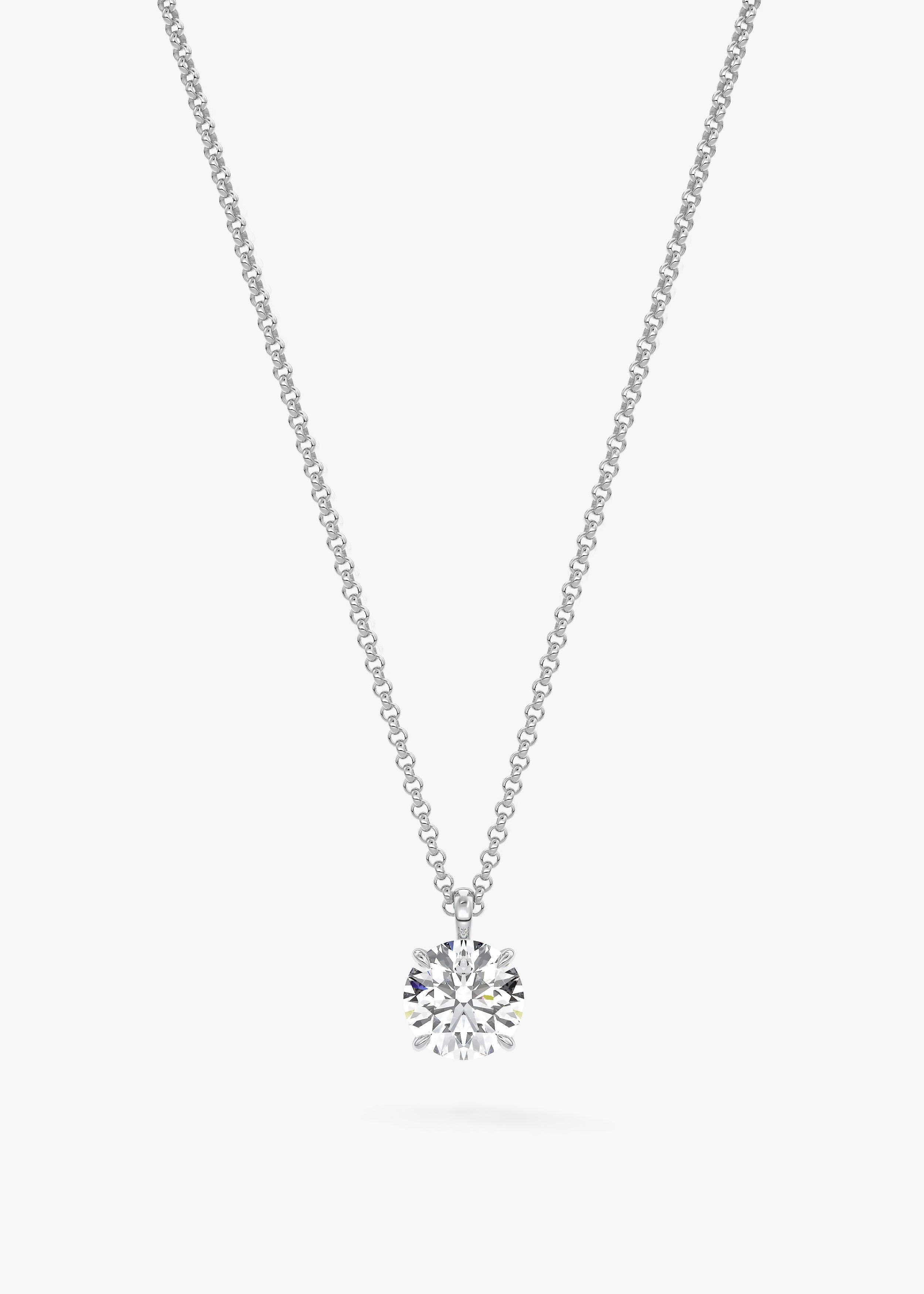 The OG  necklace in WG metal featuring Round cut with Prong,Round,Solitaire setting