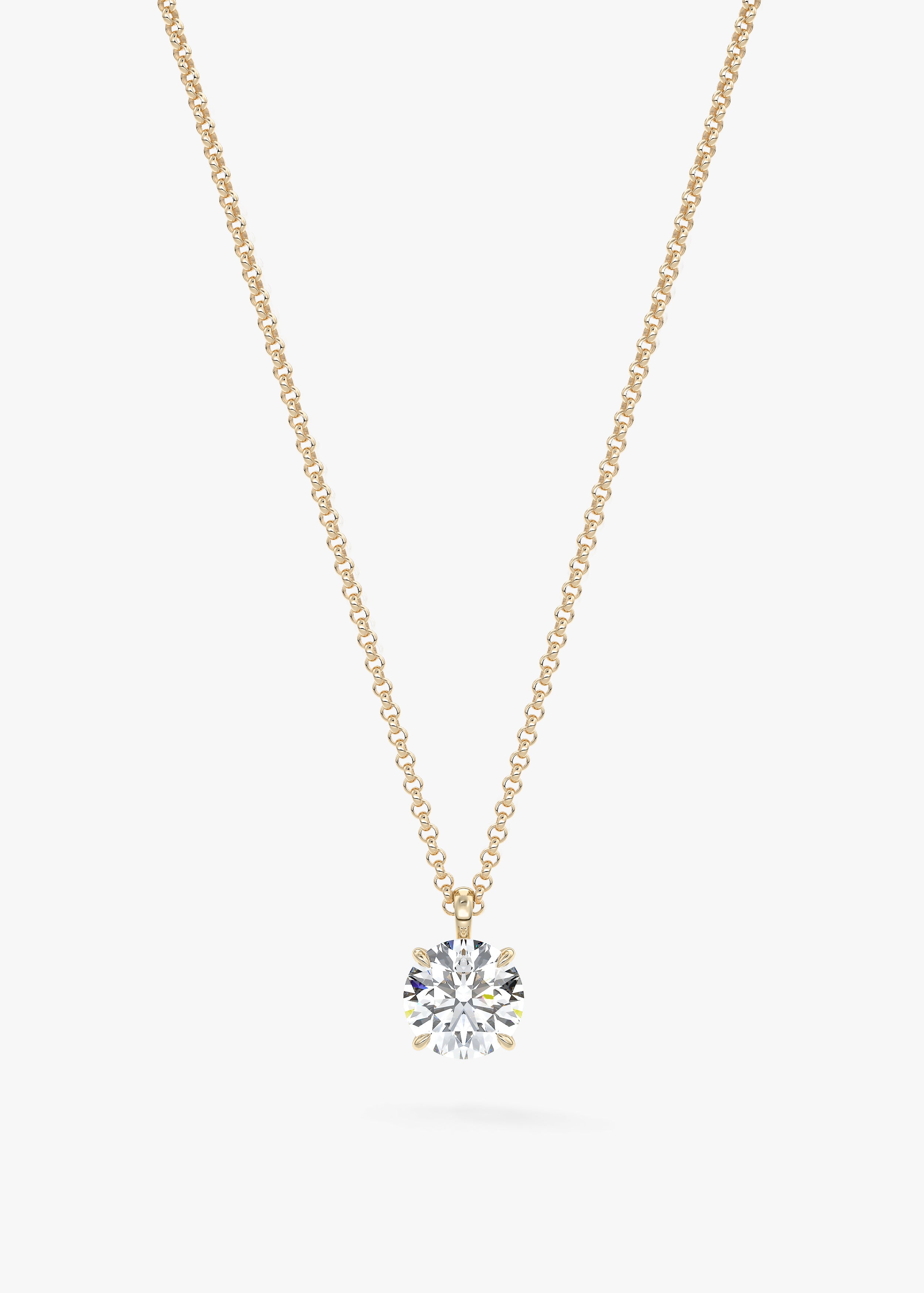 The OG  necklace in YG metal featuring Round cut with Prong,Round,Solitaire setting