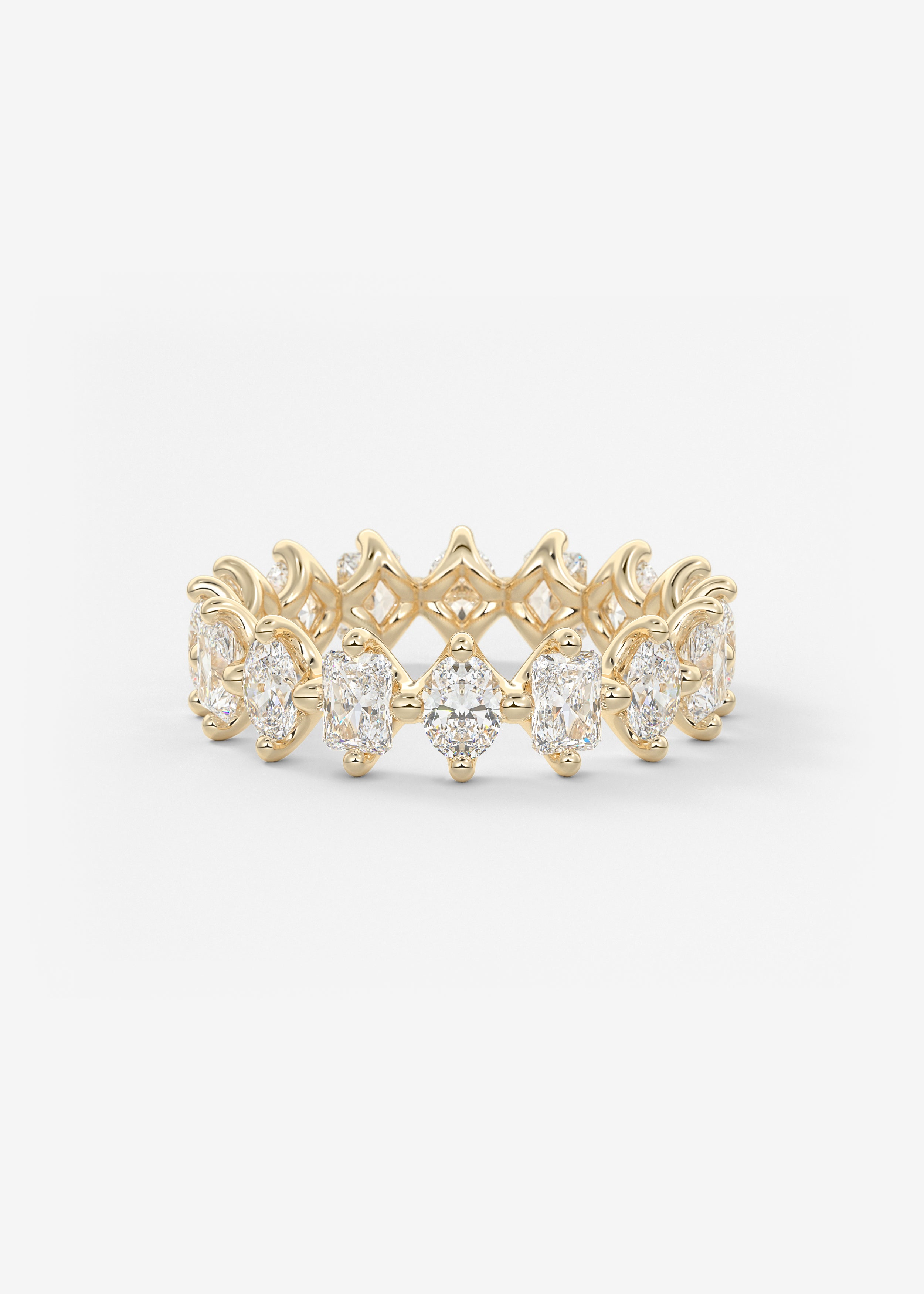 Rock Candy  wedding in YG metal featuring None cut with Anniversary,Pave,Eternity,Statement setting