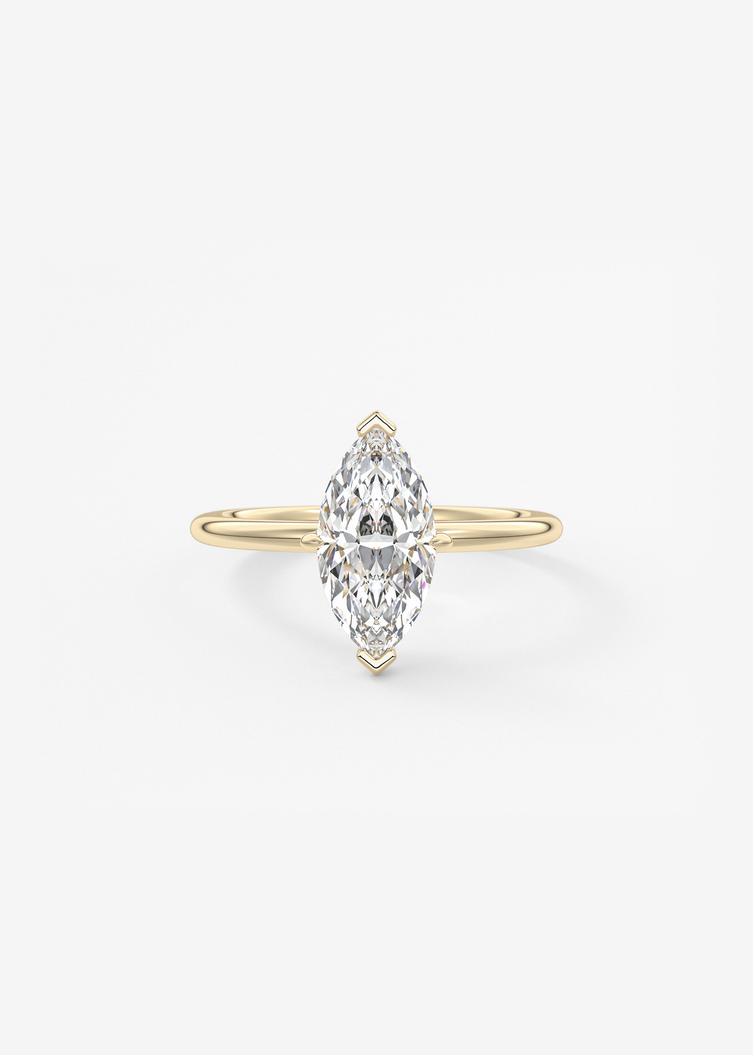 Harper Compass  engagement in YG metal featuring Marquise cut with Solitaire,Prong setting