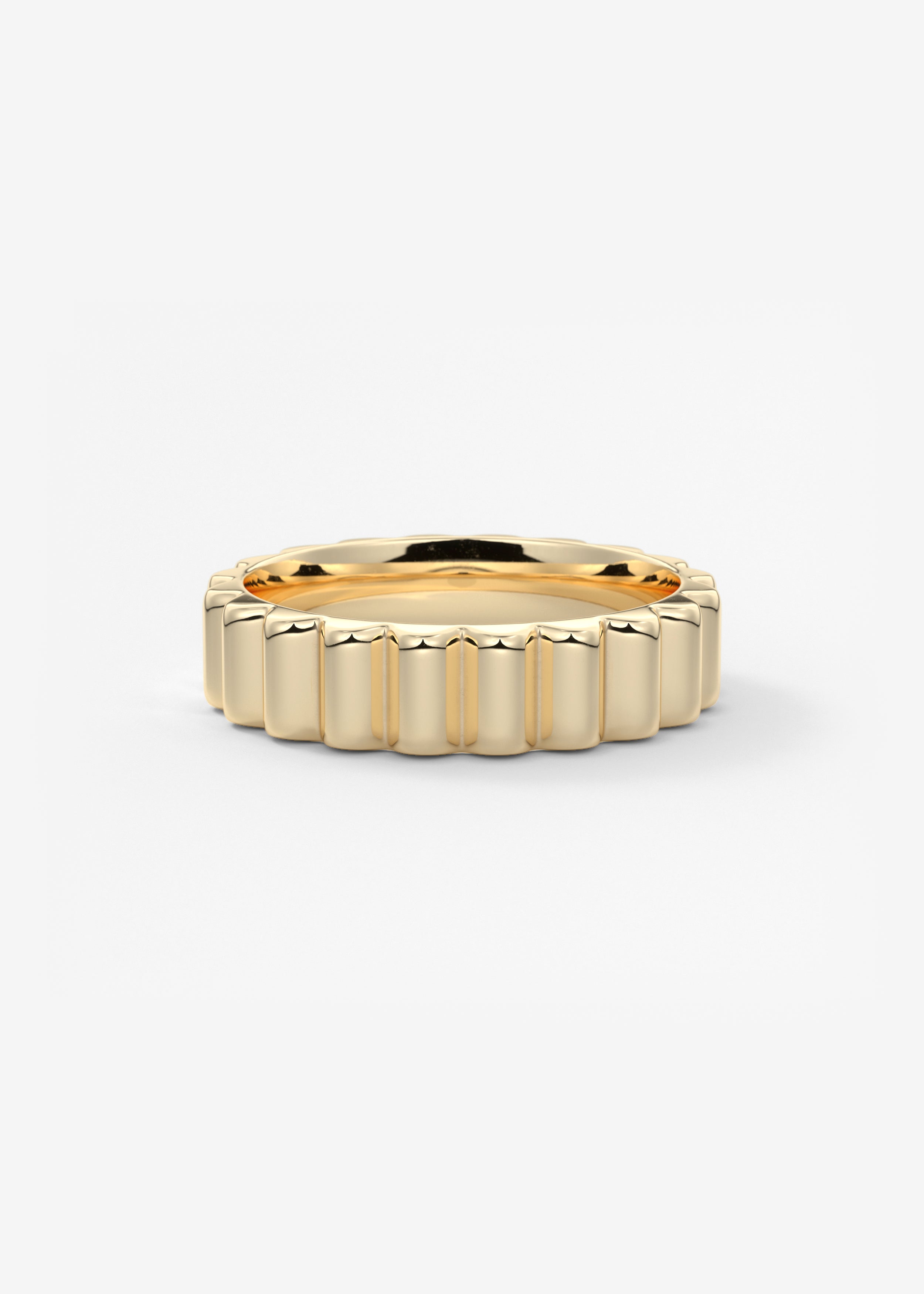 The Rigatoni wedding in YG metal featuring None cut with Gold setting