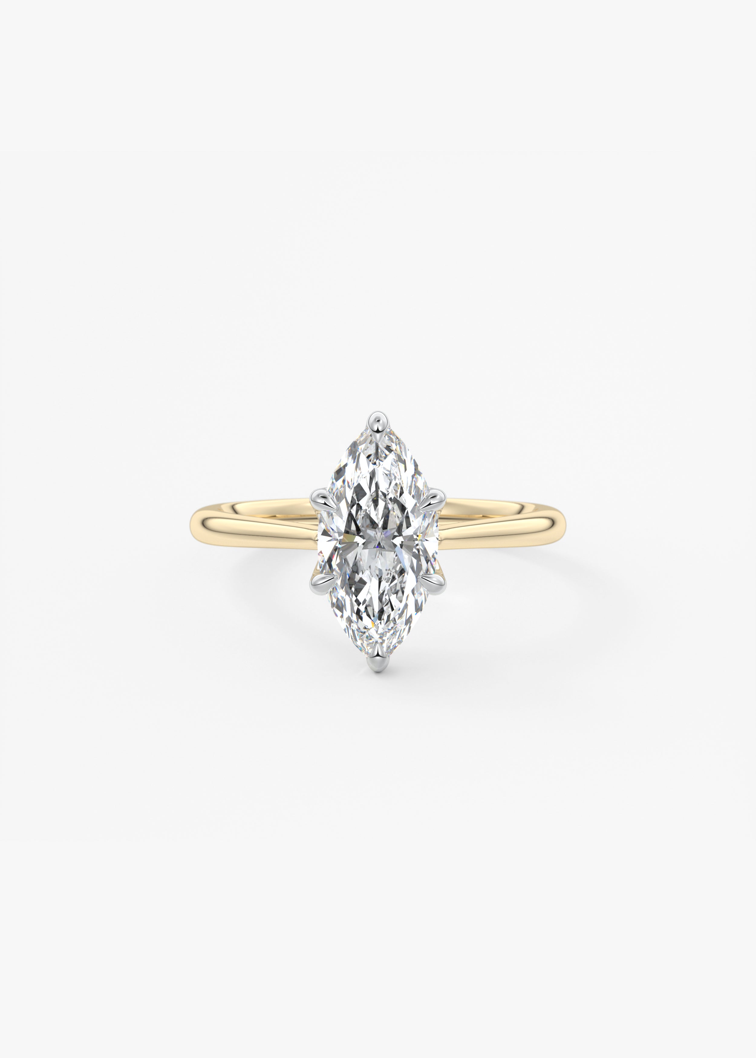 Cathedral Royale Two Tone  engagement in YG metal featuring Marquise cut with Solitaire,Prong,Cathedral,Two Tone setting