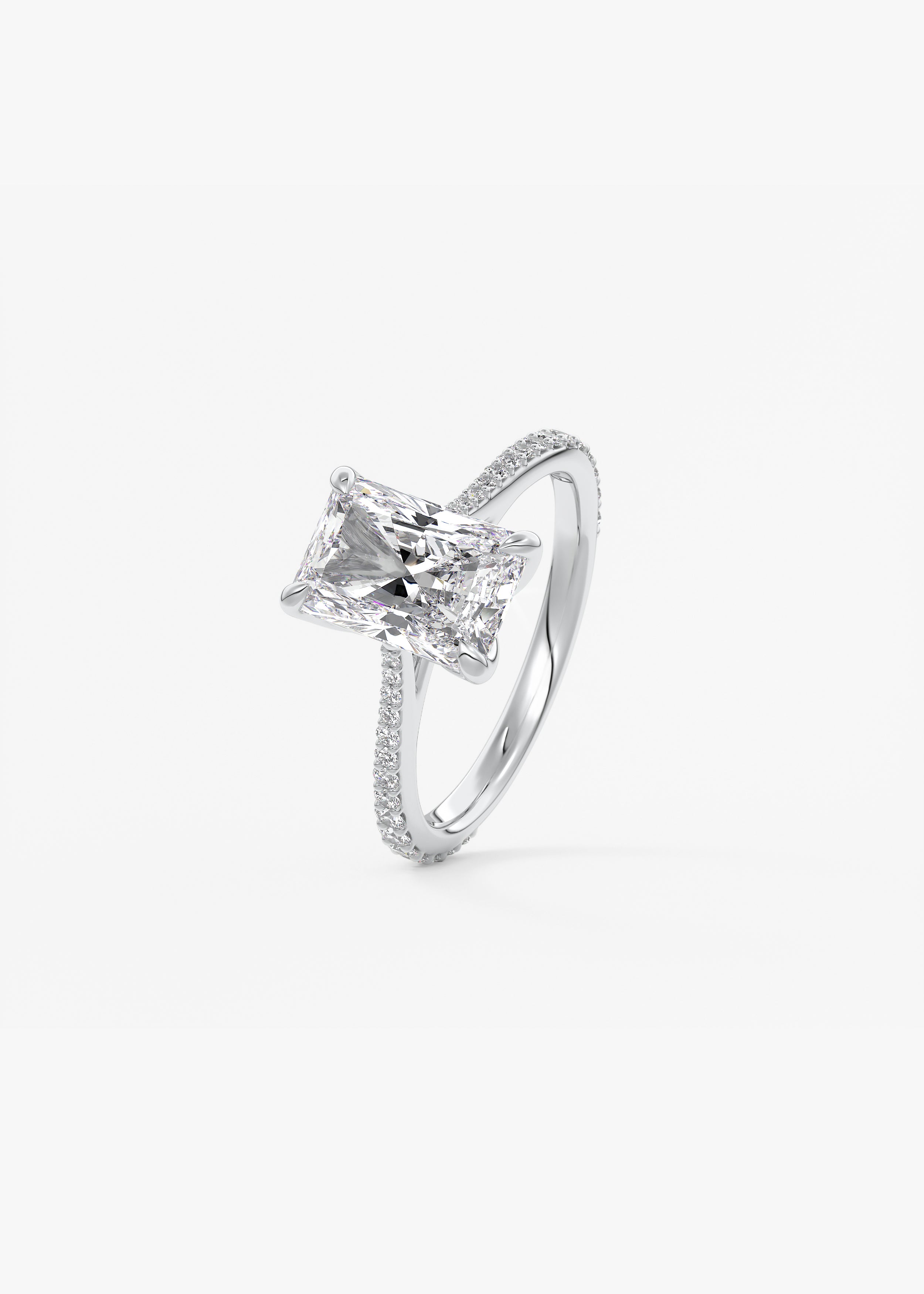 Cathedral Royale Pavé engagement view 2