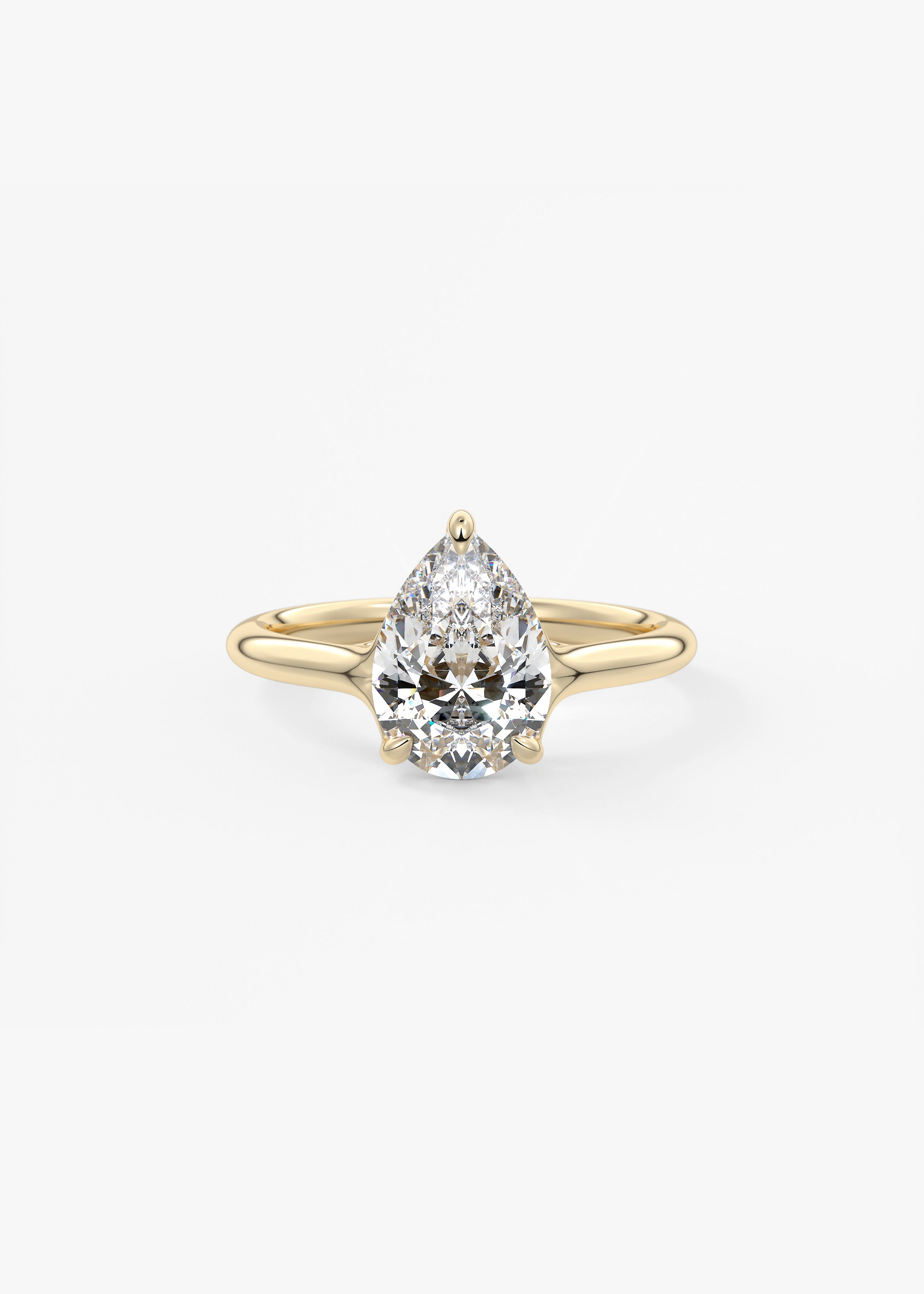 The Arbor  engagement in YG metal featuring Pear cut with Prong,Solitaire,Nature Inspired setting