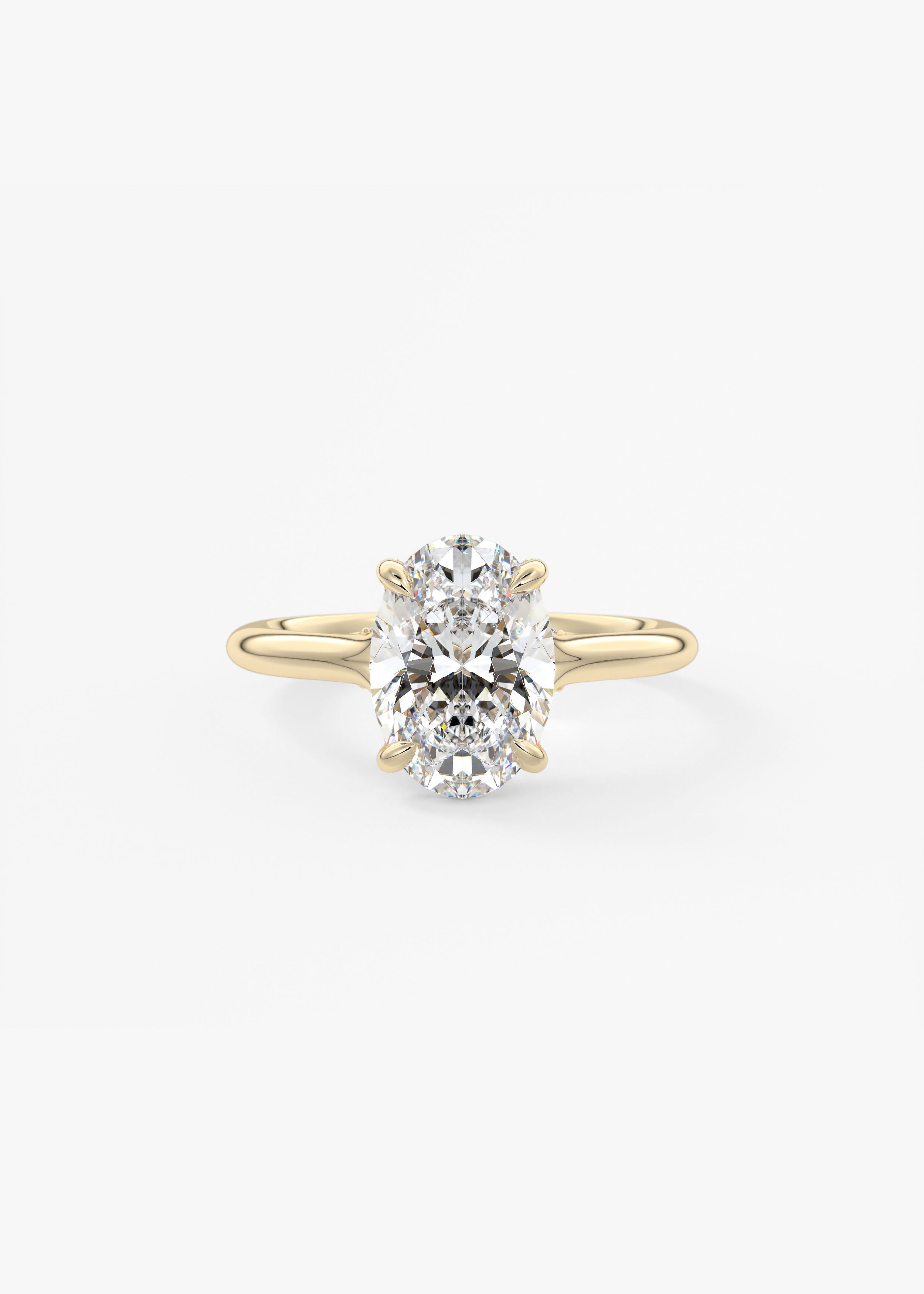 The Arbor Hidden Pavé engagement in YG metal featuring Oval cut with Prong,Pave,Nature Inspired setting