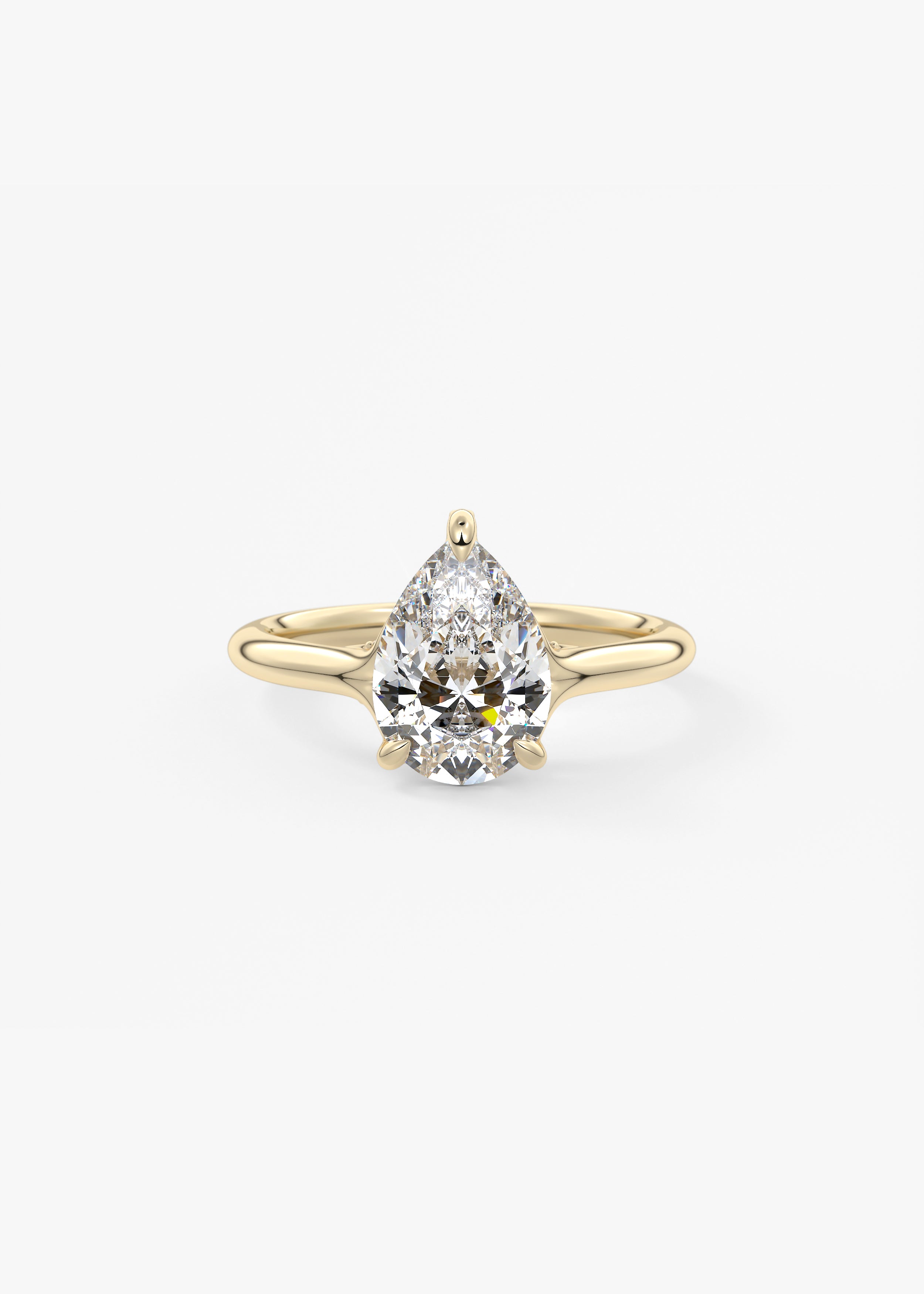 The Arbor Hidden Pavé  engagement in YG metal featuring Pear cut with Prong,Pave,Nature Inspired setting