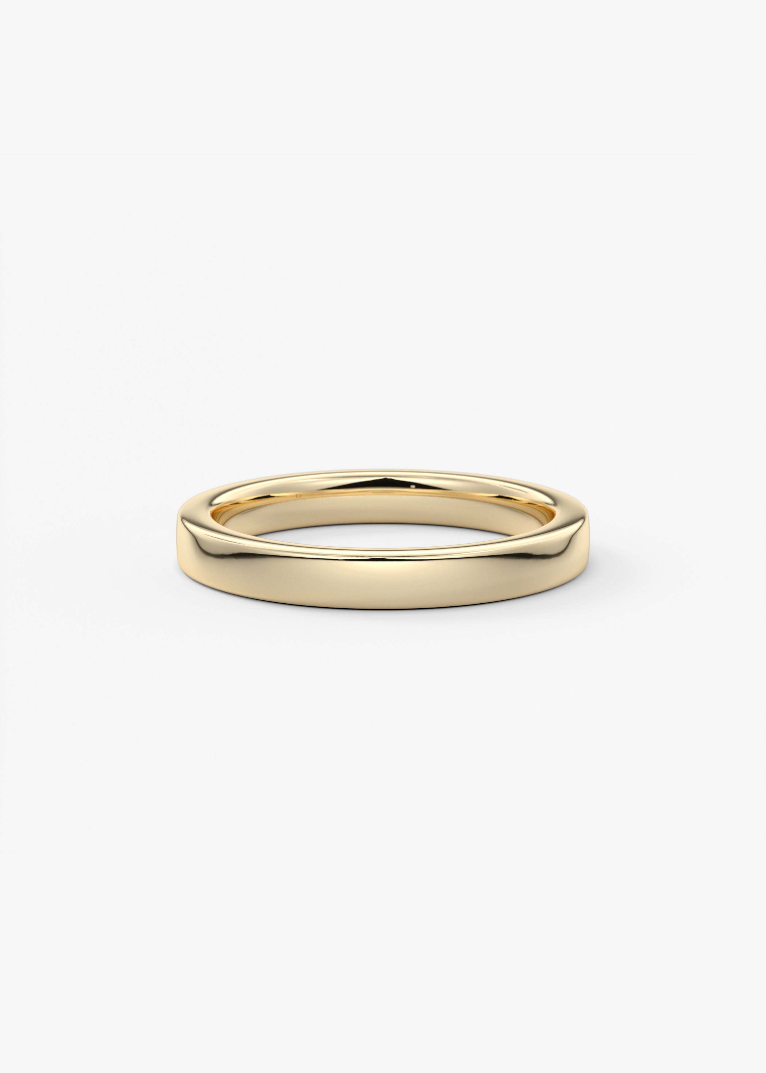 The Square Band 2.5mm wedding in YG metal featuring None cut with Gold,Classic setting