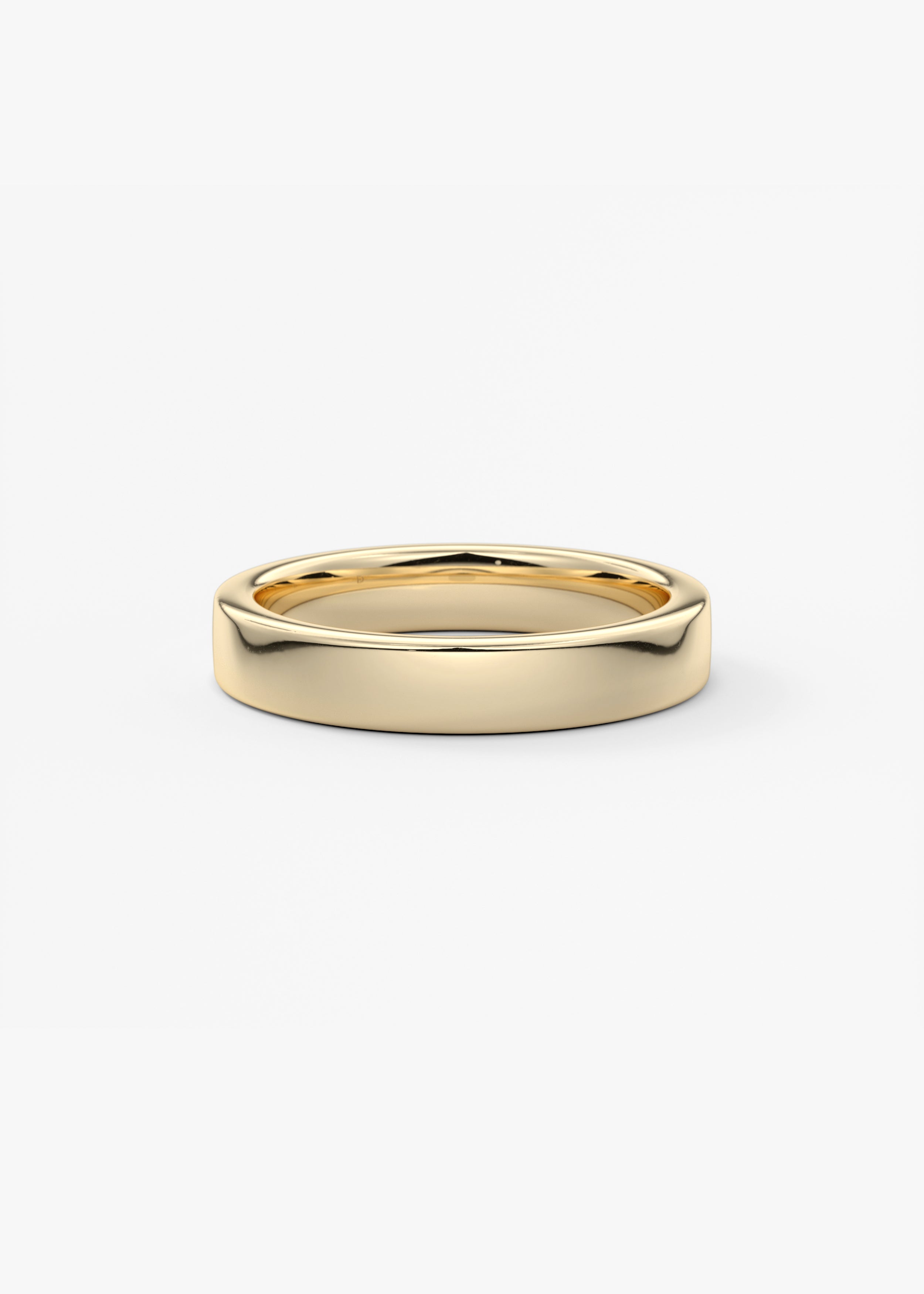 The Square Band 3.5mm wedding in YG metal featuring None cut with Gold,Classic setting