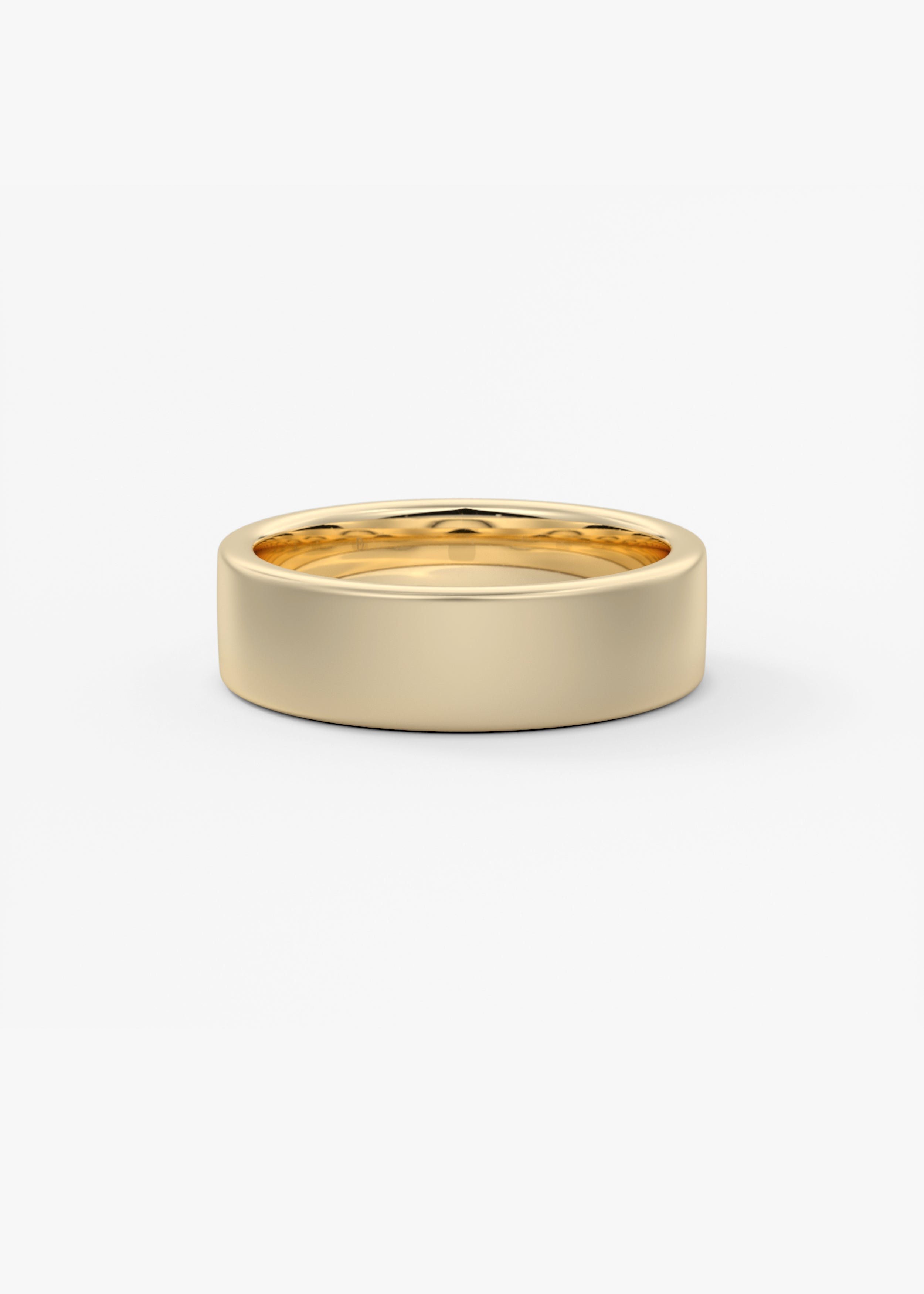 The Flat Matte Band 5.5mm wedding in YG metal featuring None cut with Gold,Classic setting