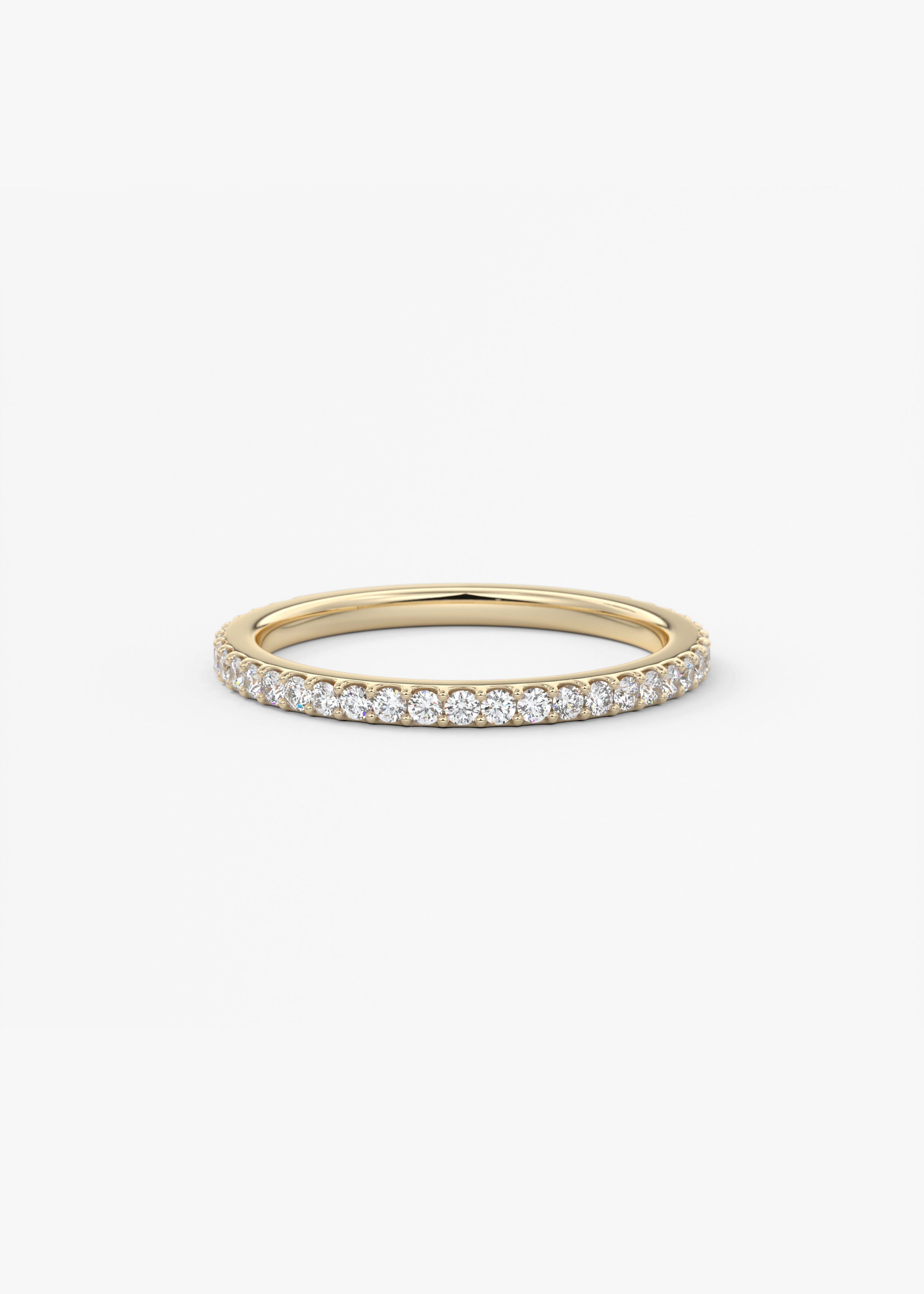 The Skinny 3/4 Eternity 1.5mm wedding in YG metal featuring None,Round cut with Stacking,Pave,Eternity setting