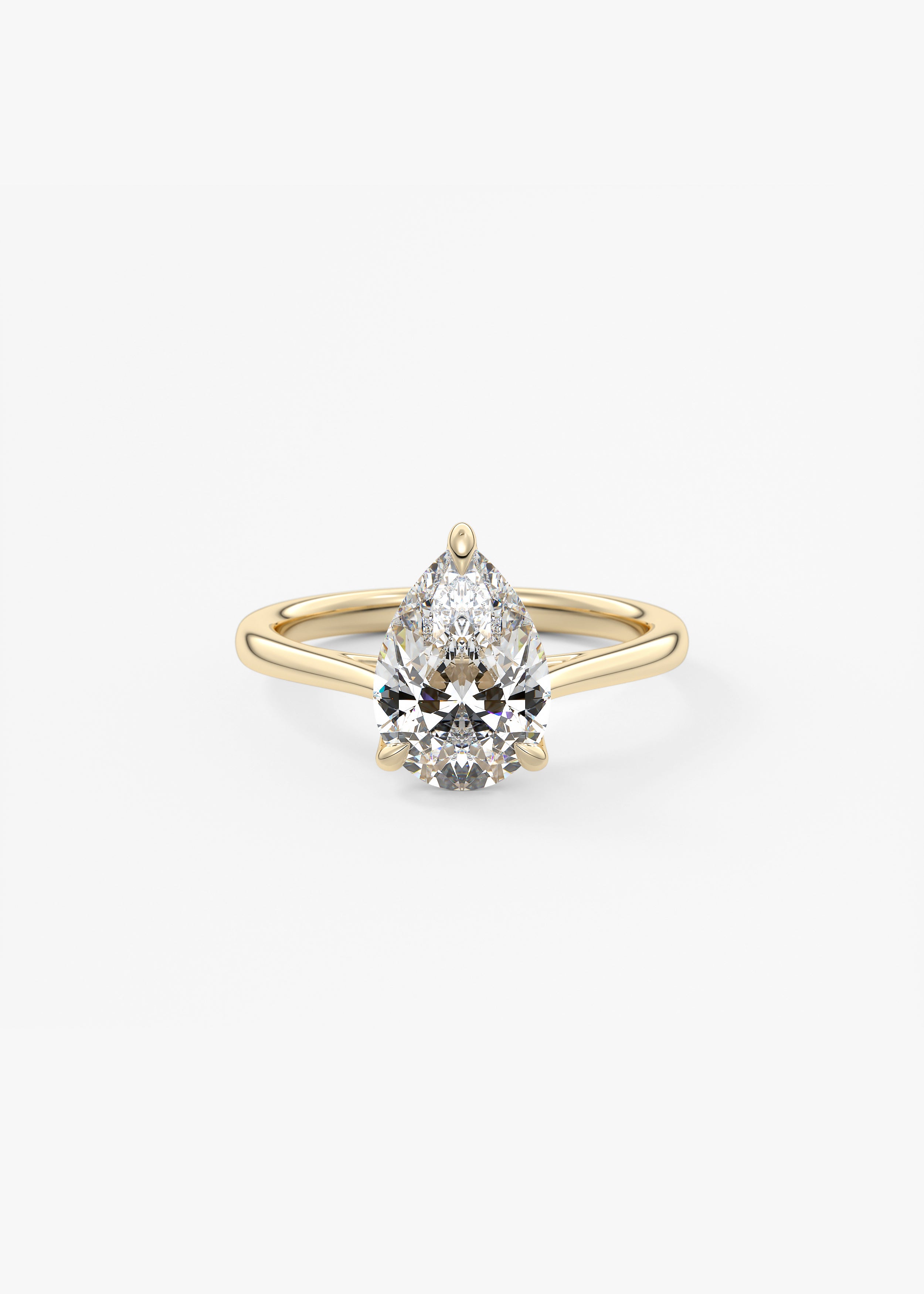 Cathedral Royale  engagement in YG metal featuring Pear cut with Solitaire,Prong,Cathedral setting