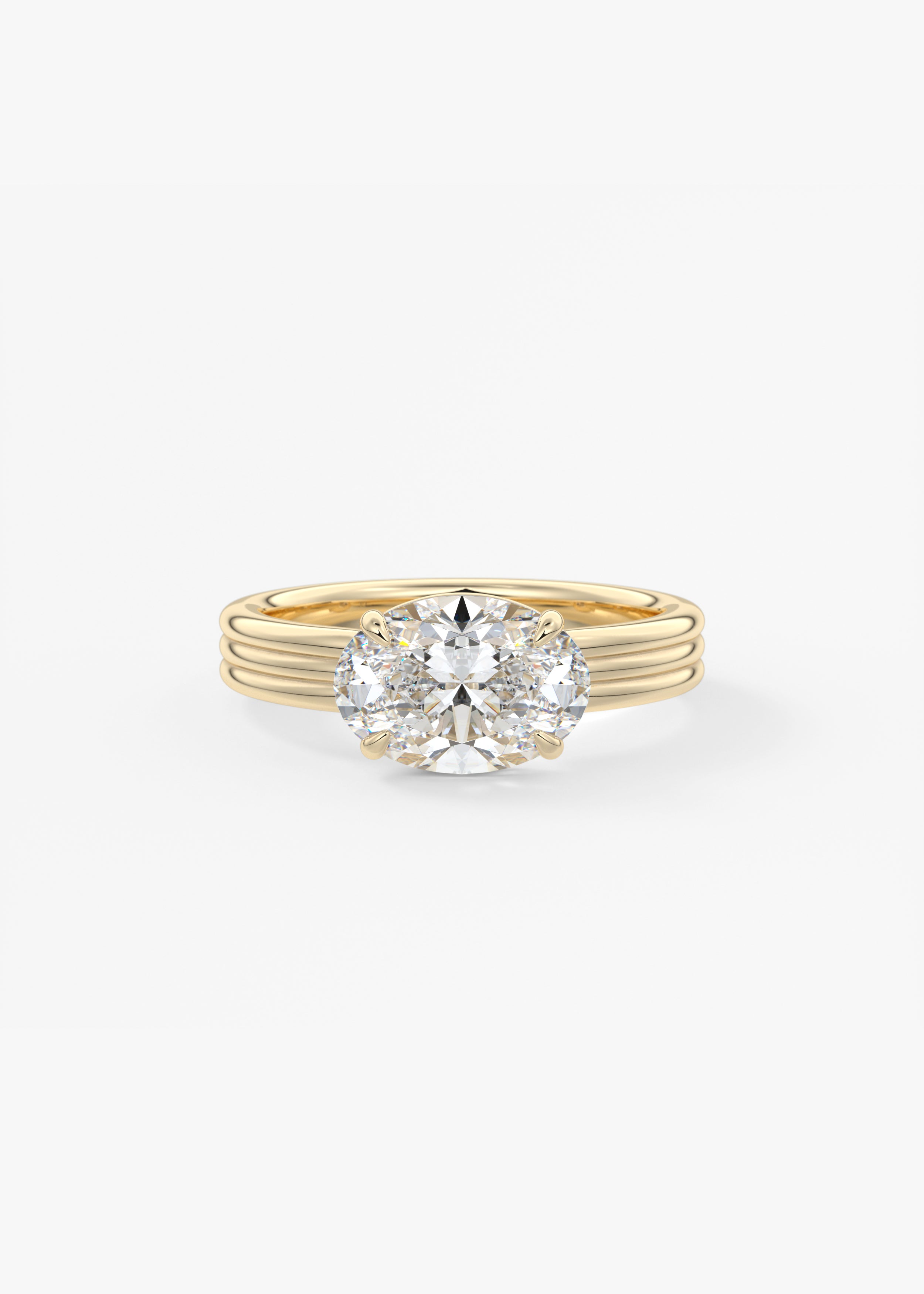 The Echo engagement in YG metal featuring Oval cut with Solitaire,Chunky setting