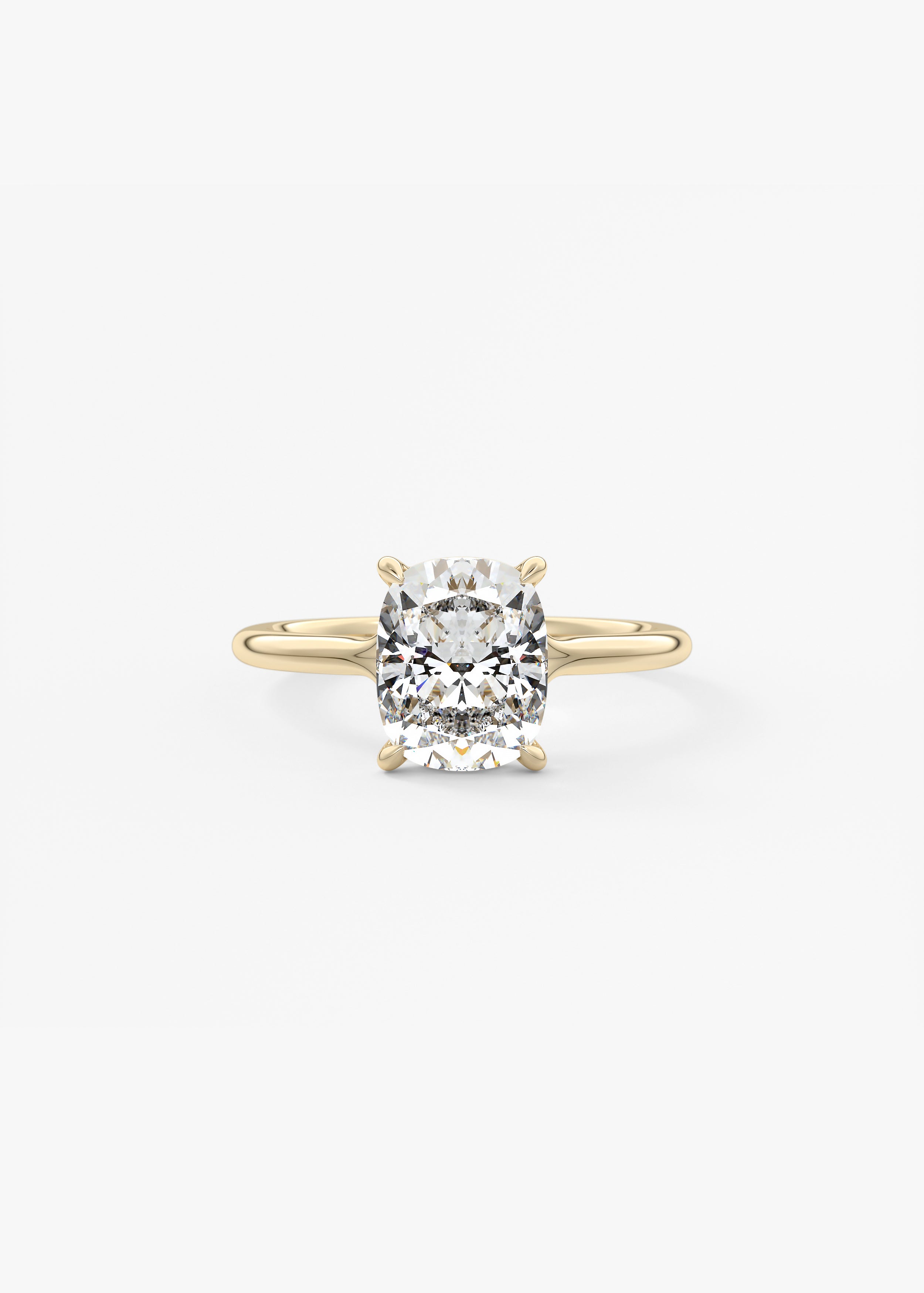 The Breezy  engagement in YG metal featuring Cushion,Old Mine,Elongated Cushion cut with Solitaire,Prong setting