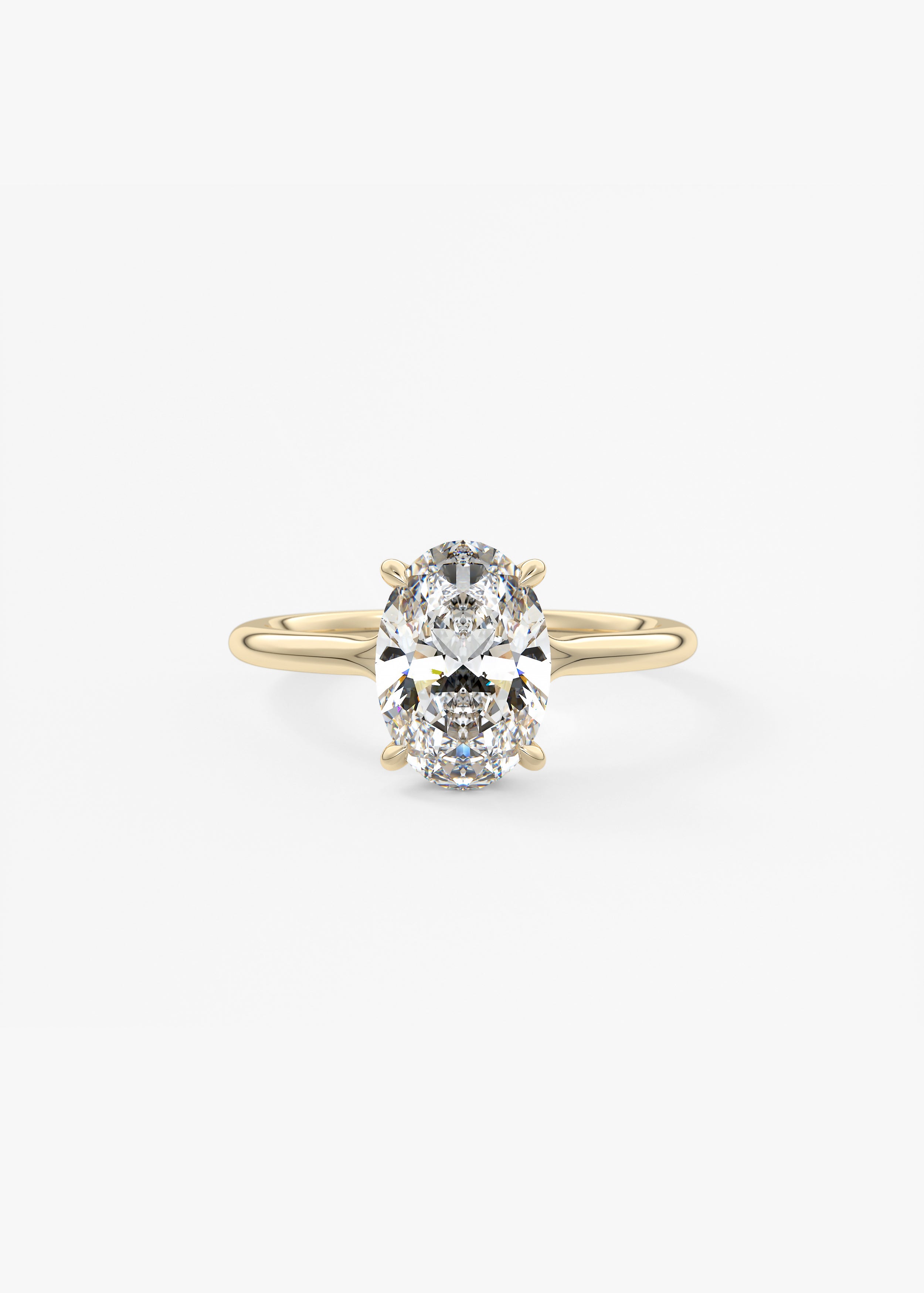 The Breezy  engagement in YG metal featuring Oval cut with Solitaire,Prong setting