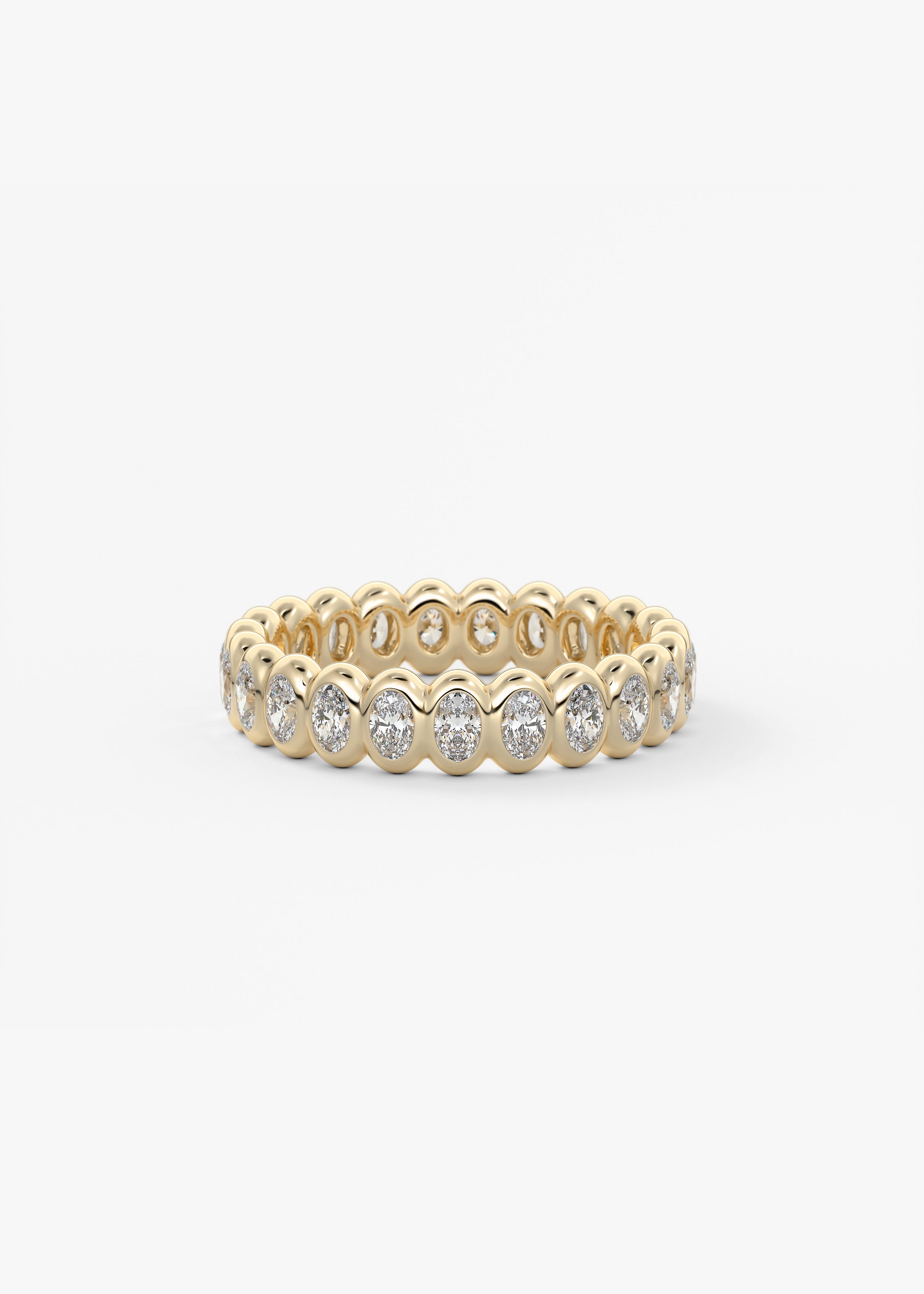 The Risotto Pavé wedding in YG metal featuring None cut with Anniversary,Pave,Eternity setting