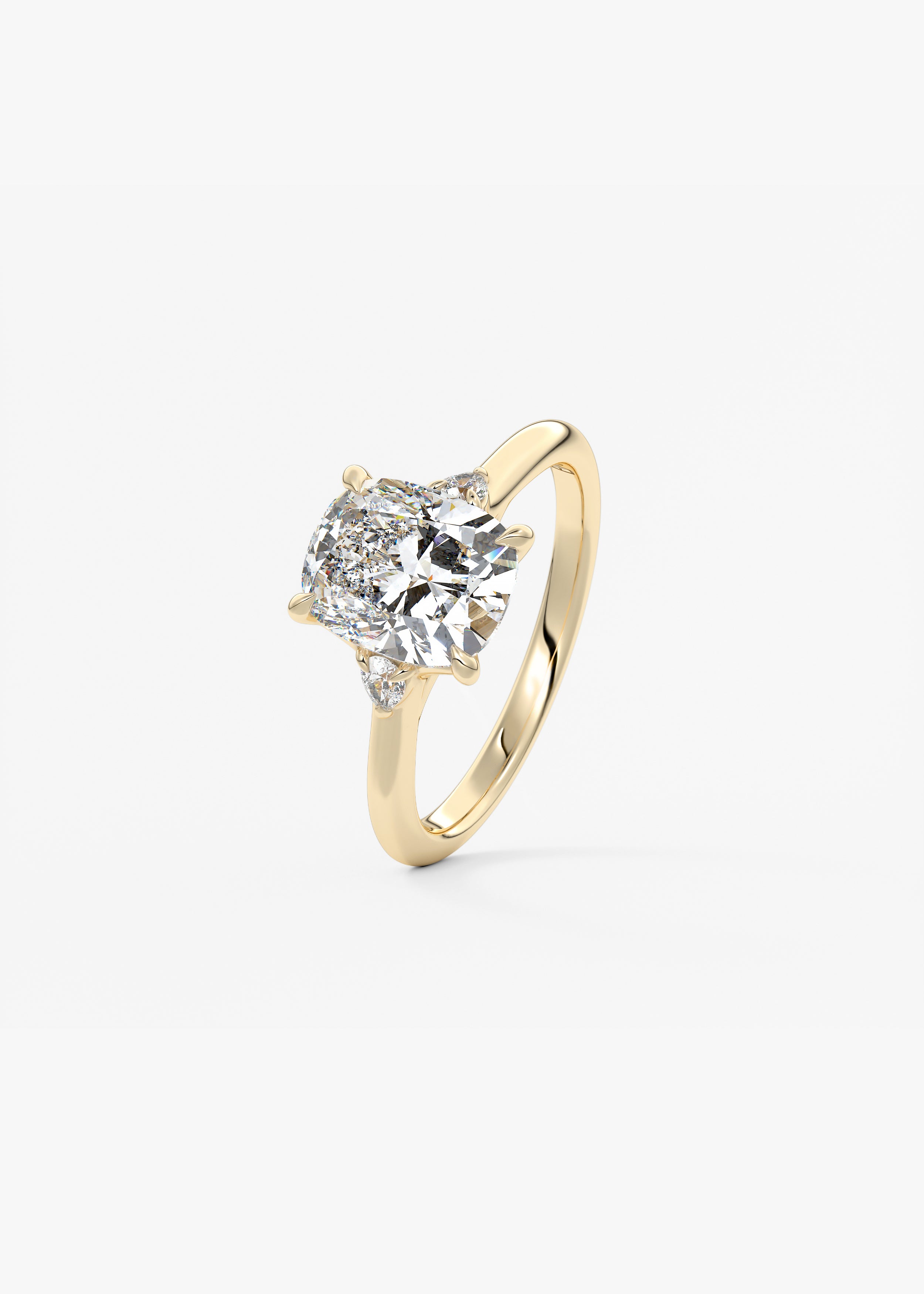 The Arbor Three Stone  engagement hover view