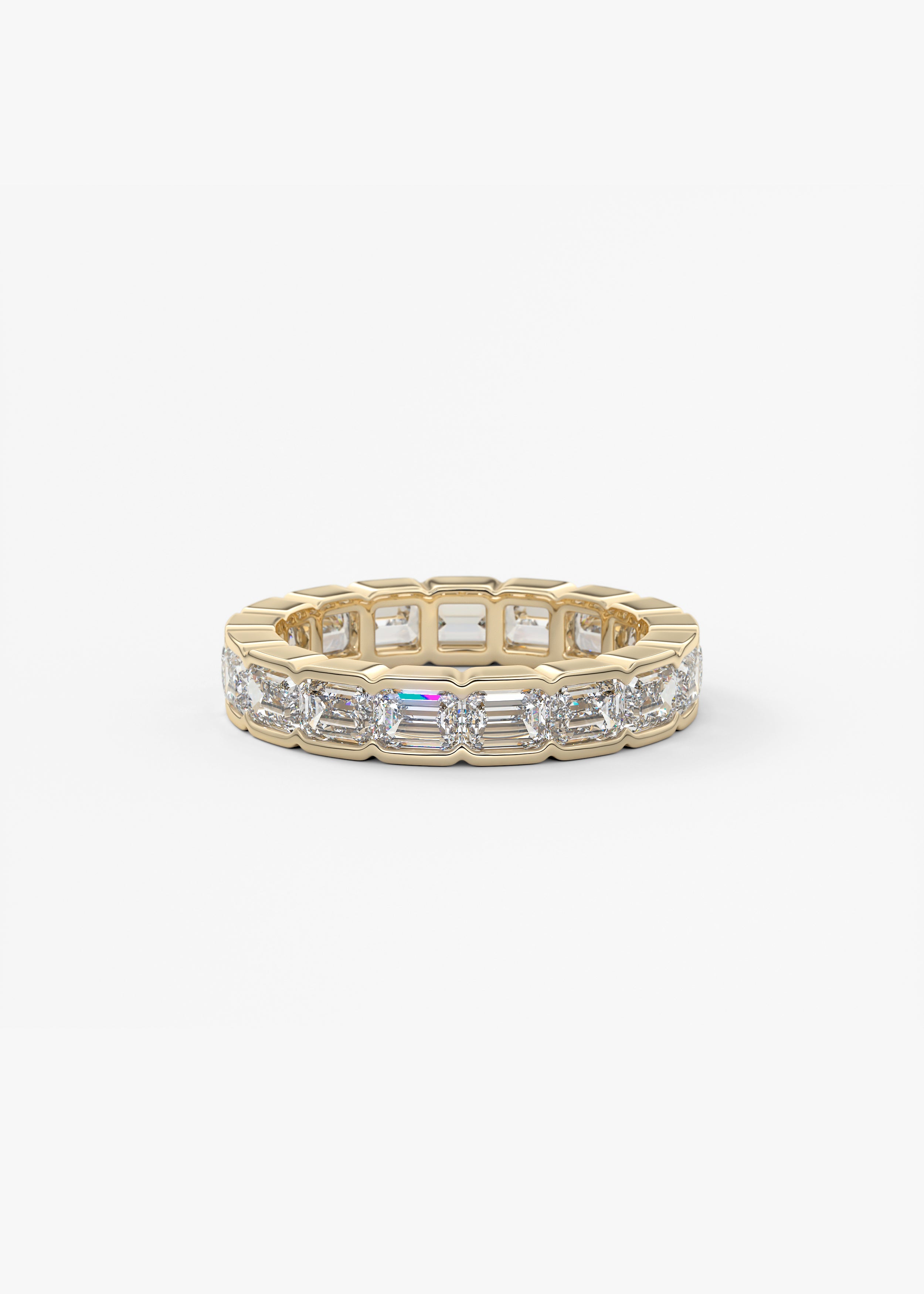 The Edge Eternity  wedding in YG metal featuring None cut with Anniversary,Pave,Eternity setting