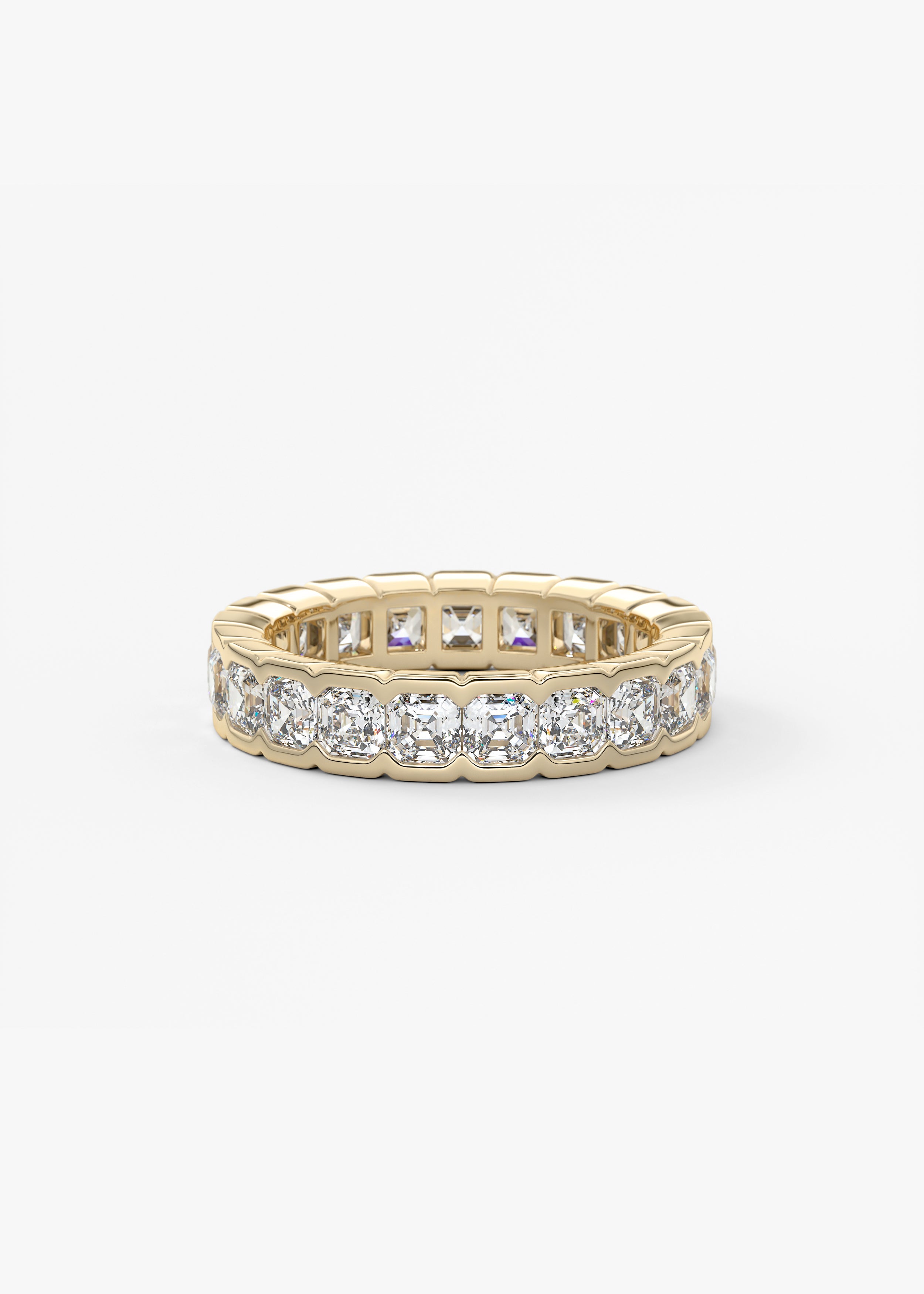 The Edge Eternity  wedding in YG metal featuring None cut with Anniversary,Pave,Eternity setting