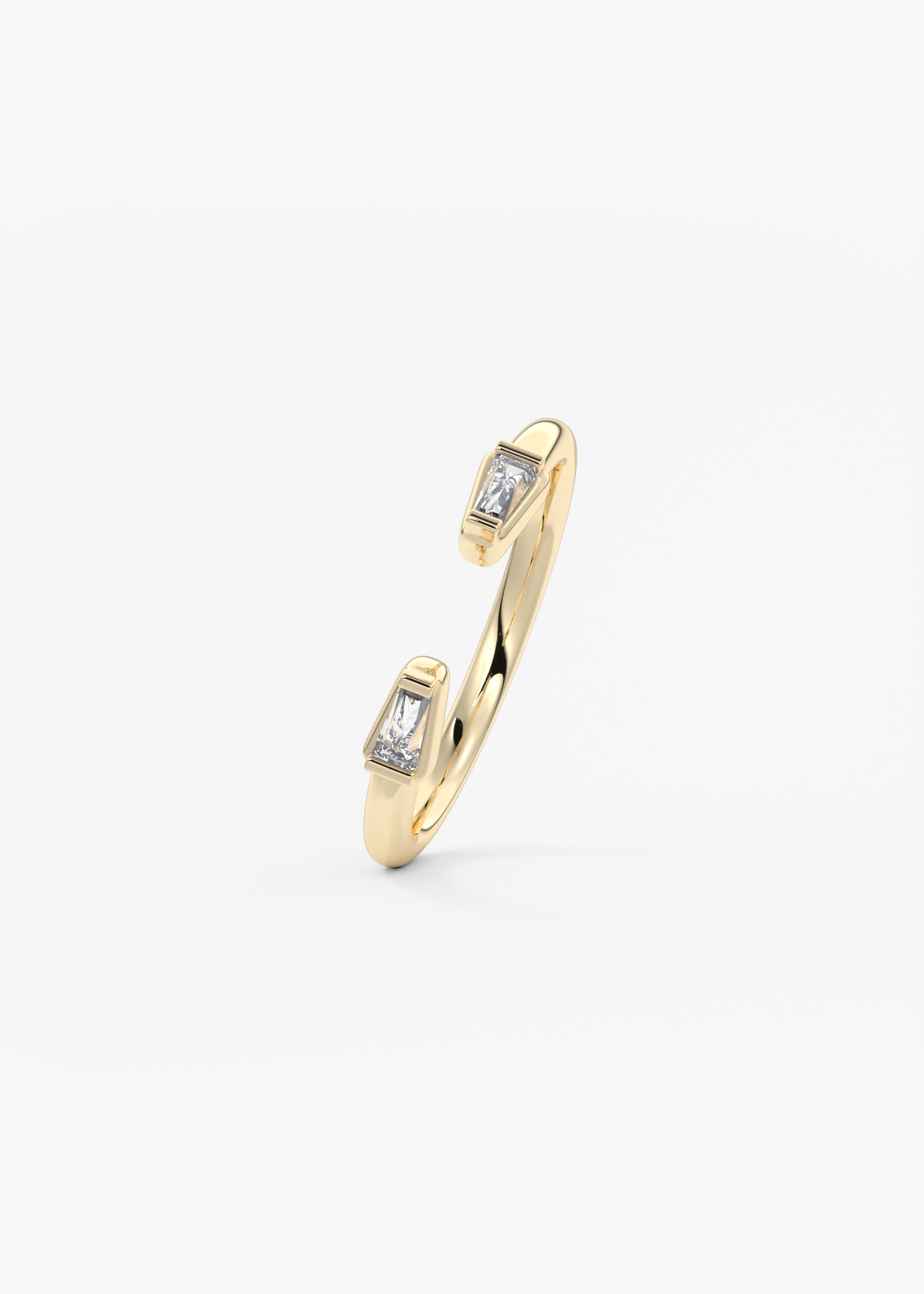 The Open Point Baguette Band wedding hover view