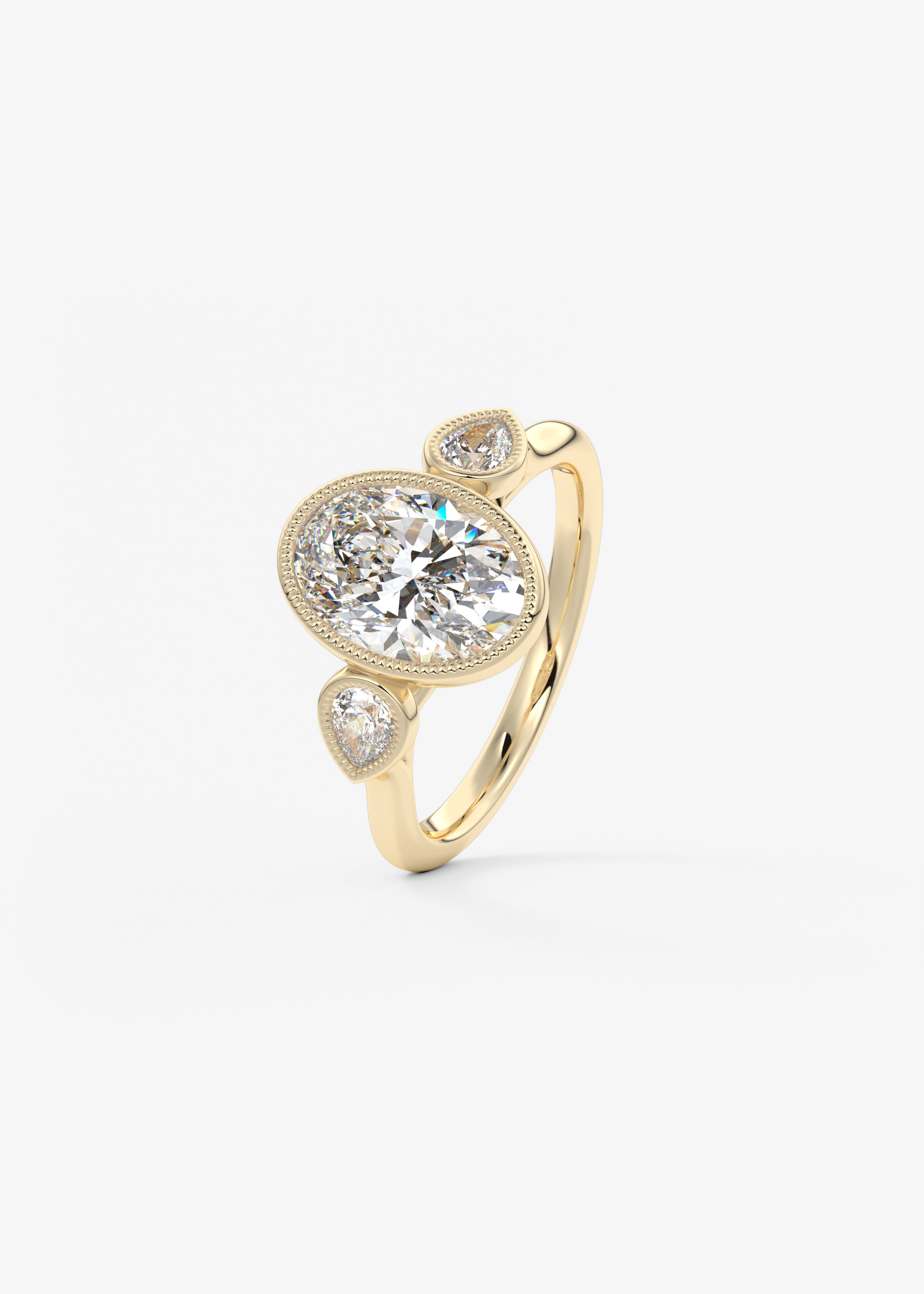 The Millie Three Stone  engagement hover view