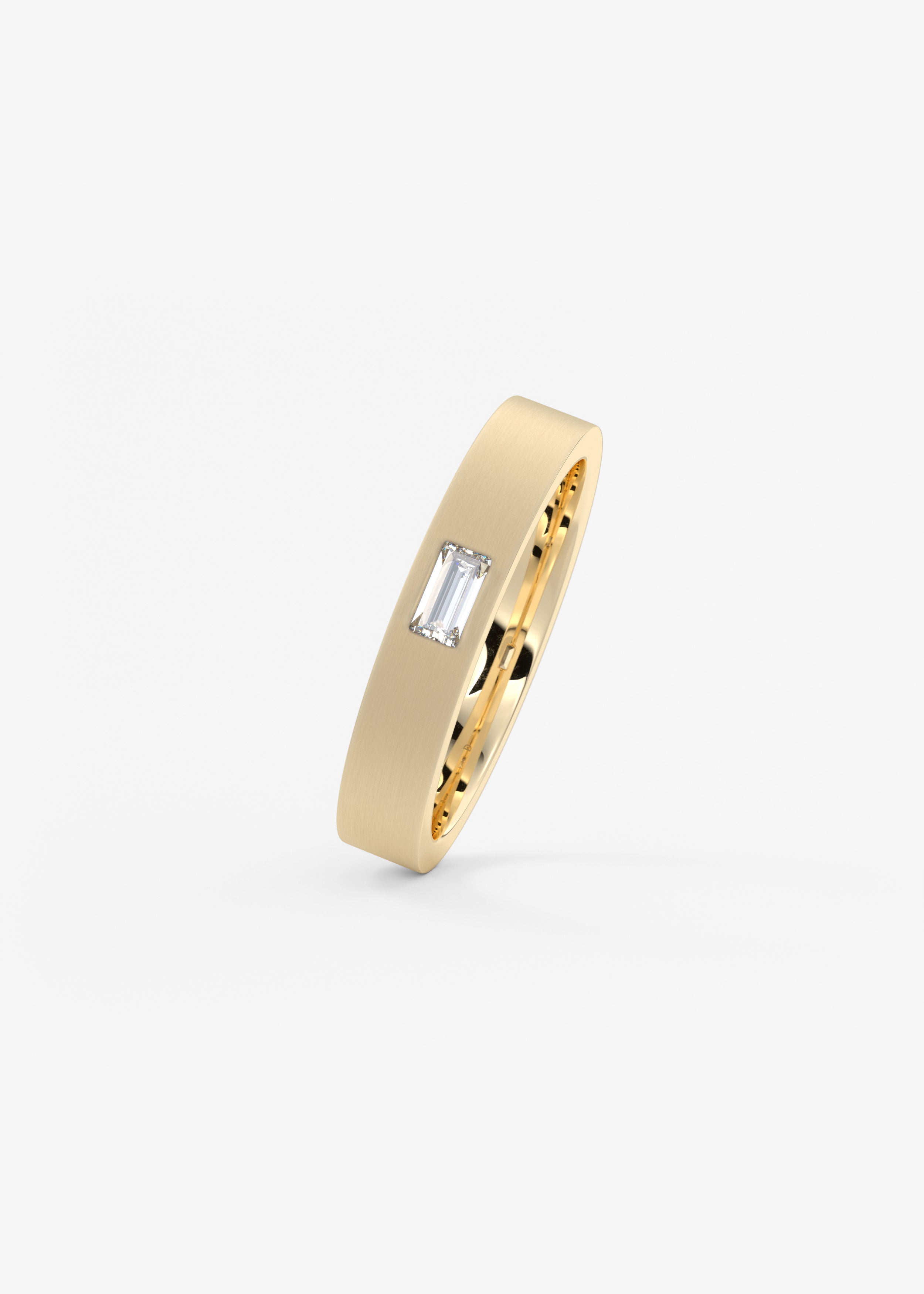 The Baguette Burnish Band Mens wedding hover view