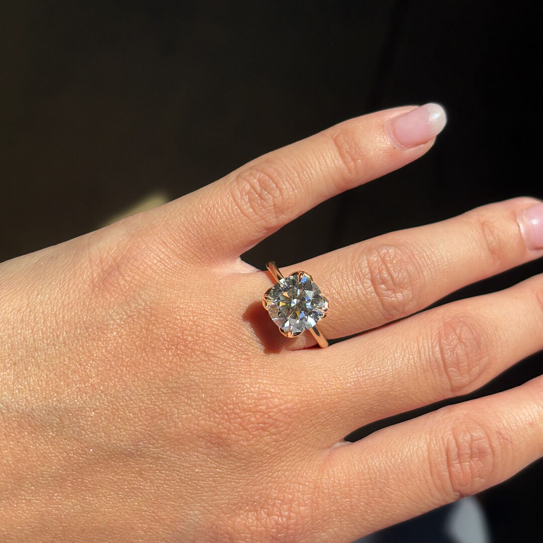 A cushion cut engagement ring 