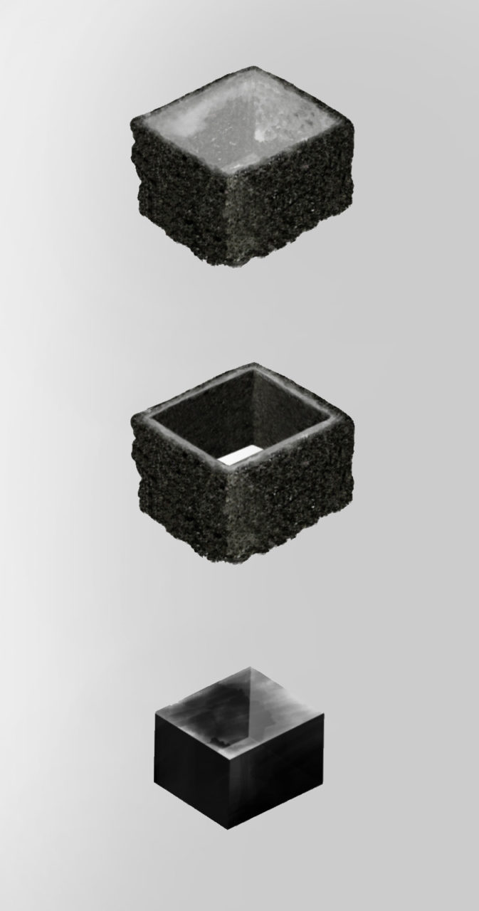 A diagram of a CVD lab gorwn diamond being cored
