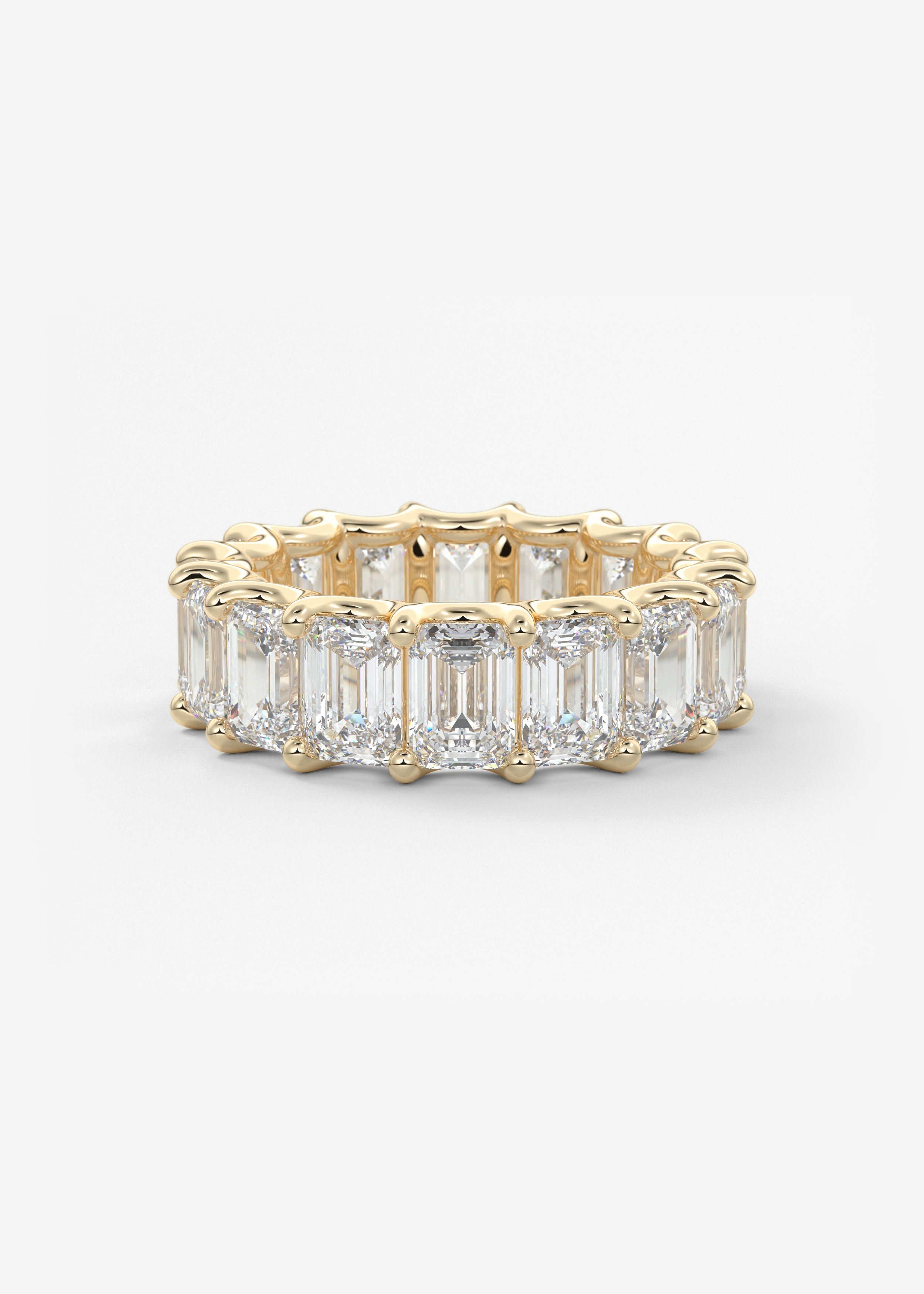 The Emerald Scallop Eternity 6.5mm wedding view 1