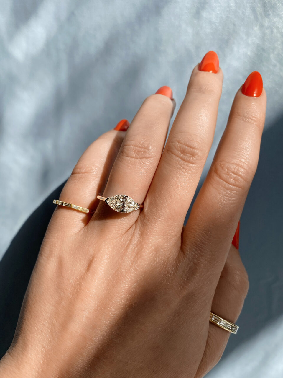 marquise east west parker 12 half bezel platinum on hand