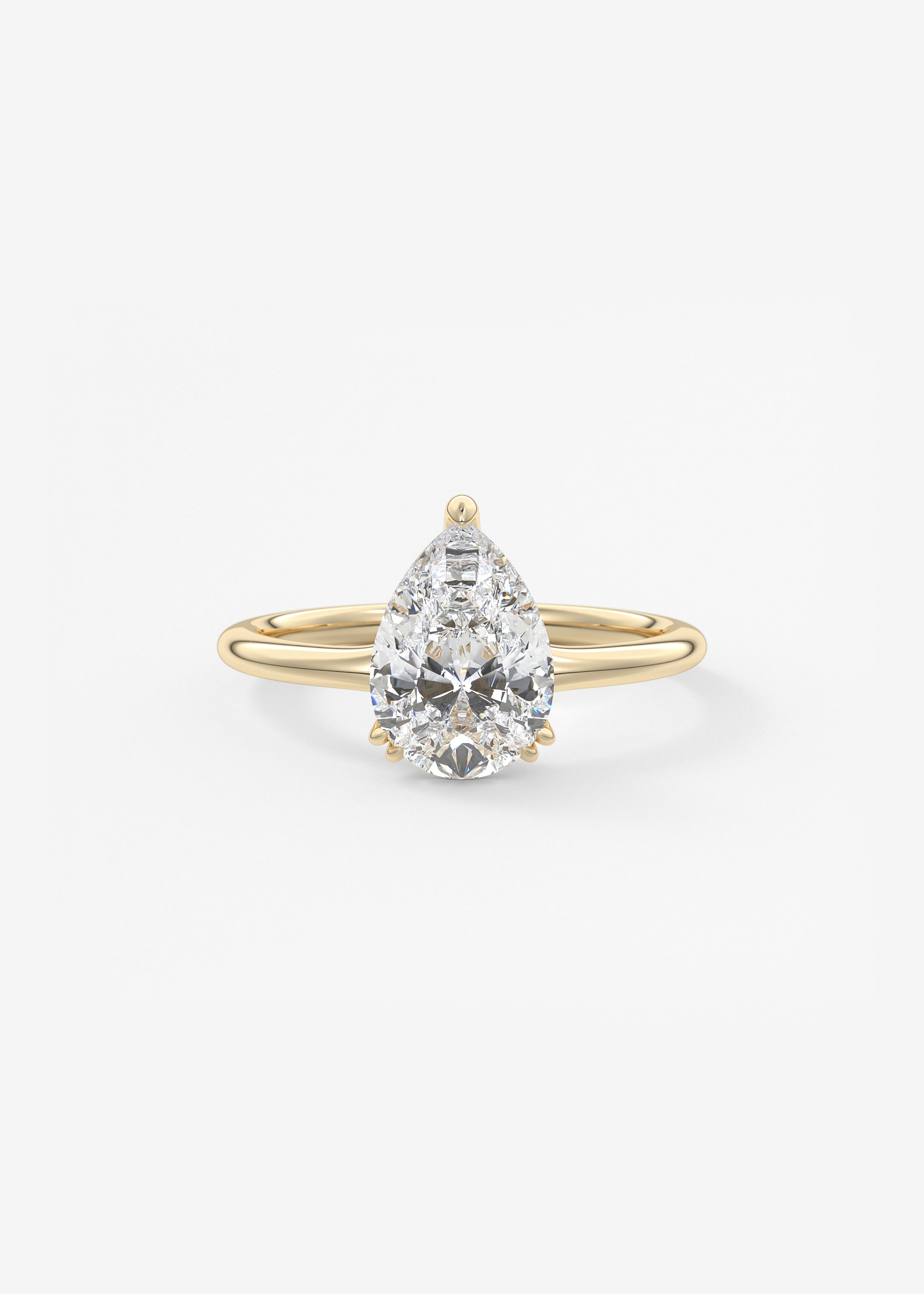 The Single Scoop engagement in YG metal featuring Pear cut with Solitaire,Prong setting