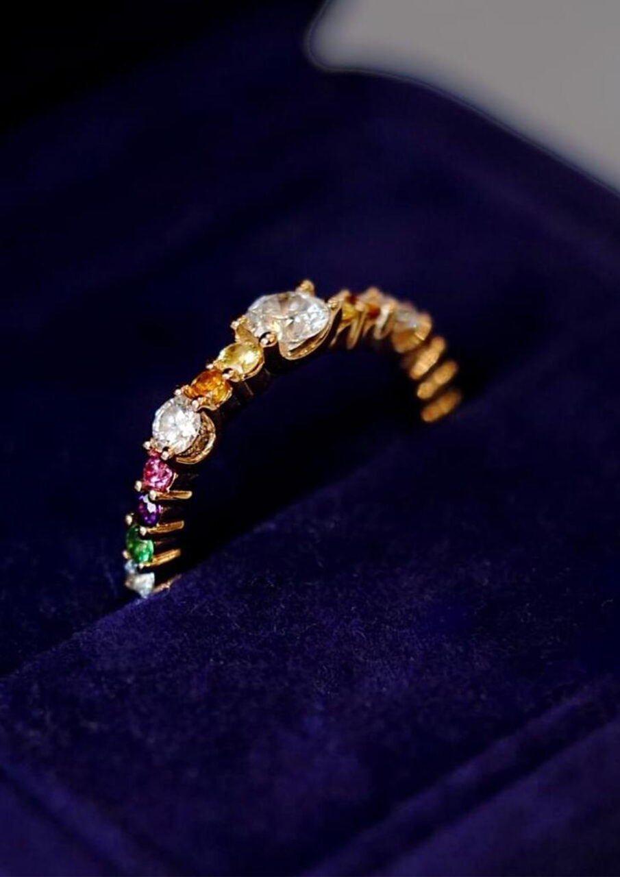  A prong set gemstone engagement ring 