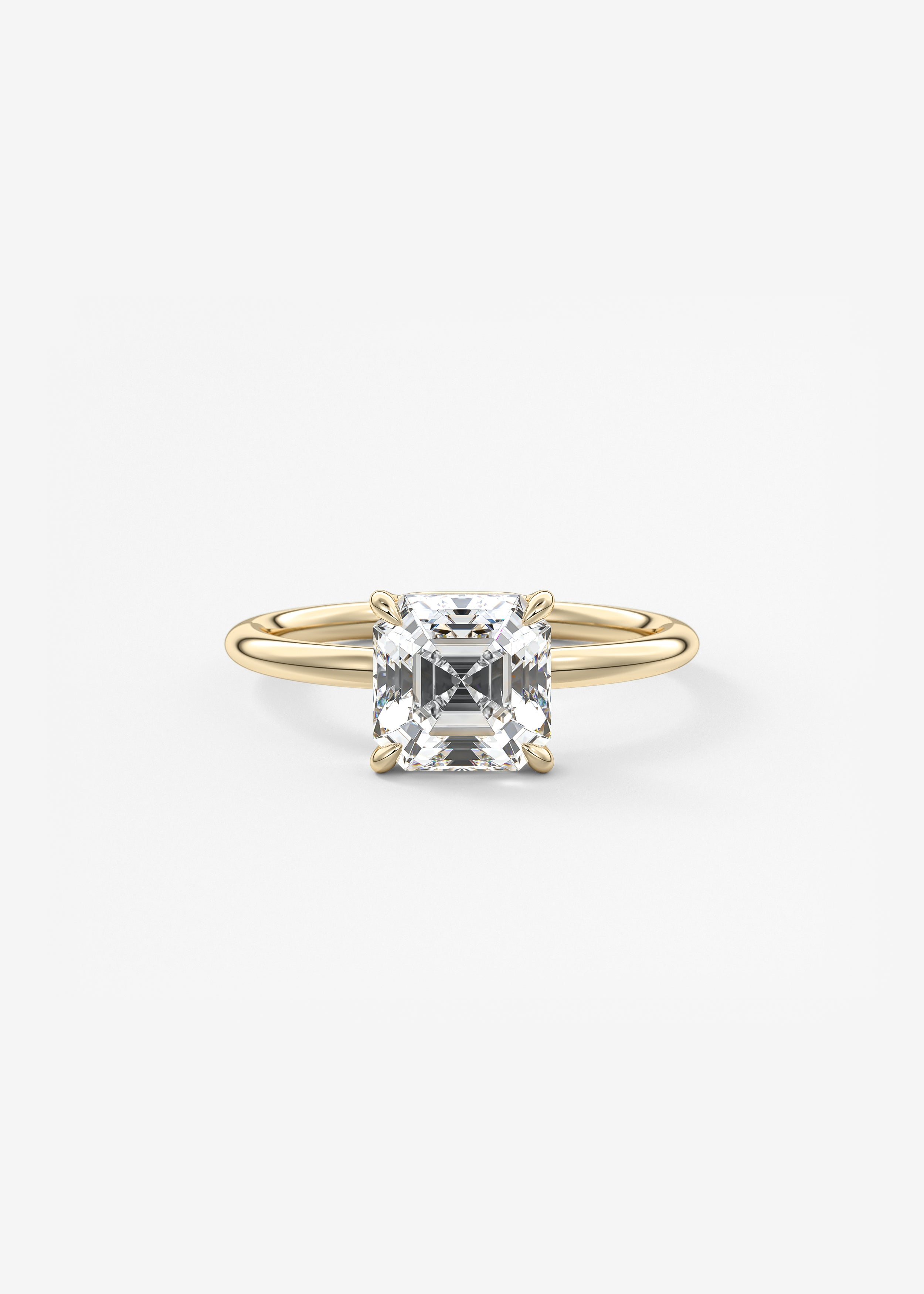 The Plunge  engagement in YG metal featuring Asscher cut with Solitaire,Prong setting