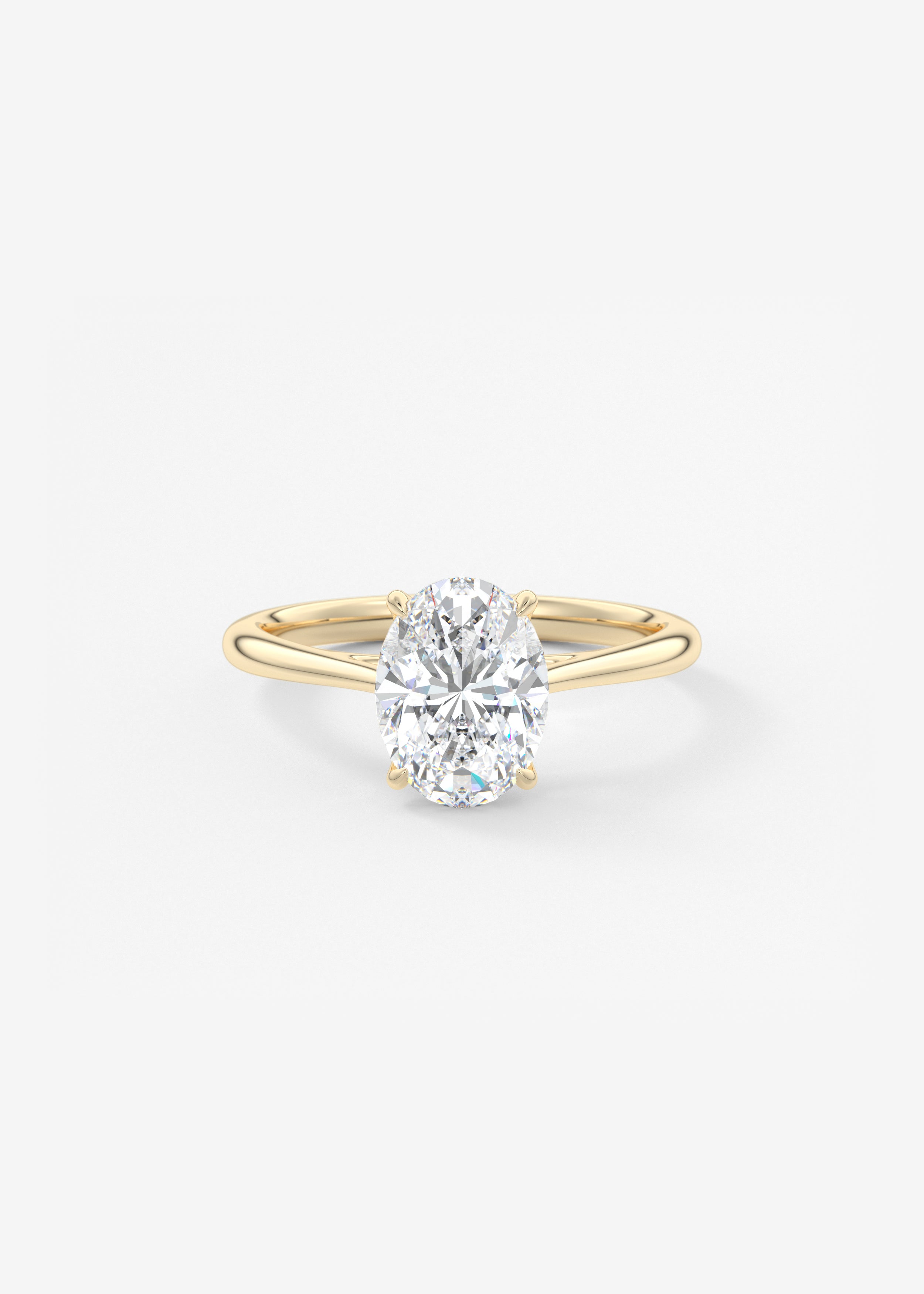 Cathedral Royale engagement in YG metal featuring Oval cut with Solitaire,Prong,Cathedral setting