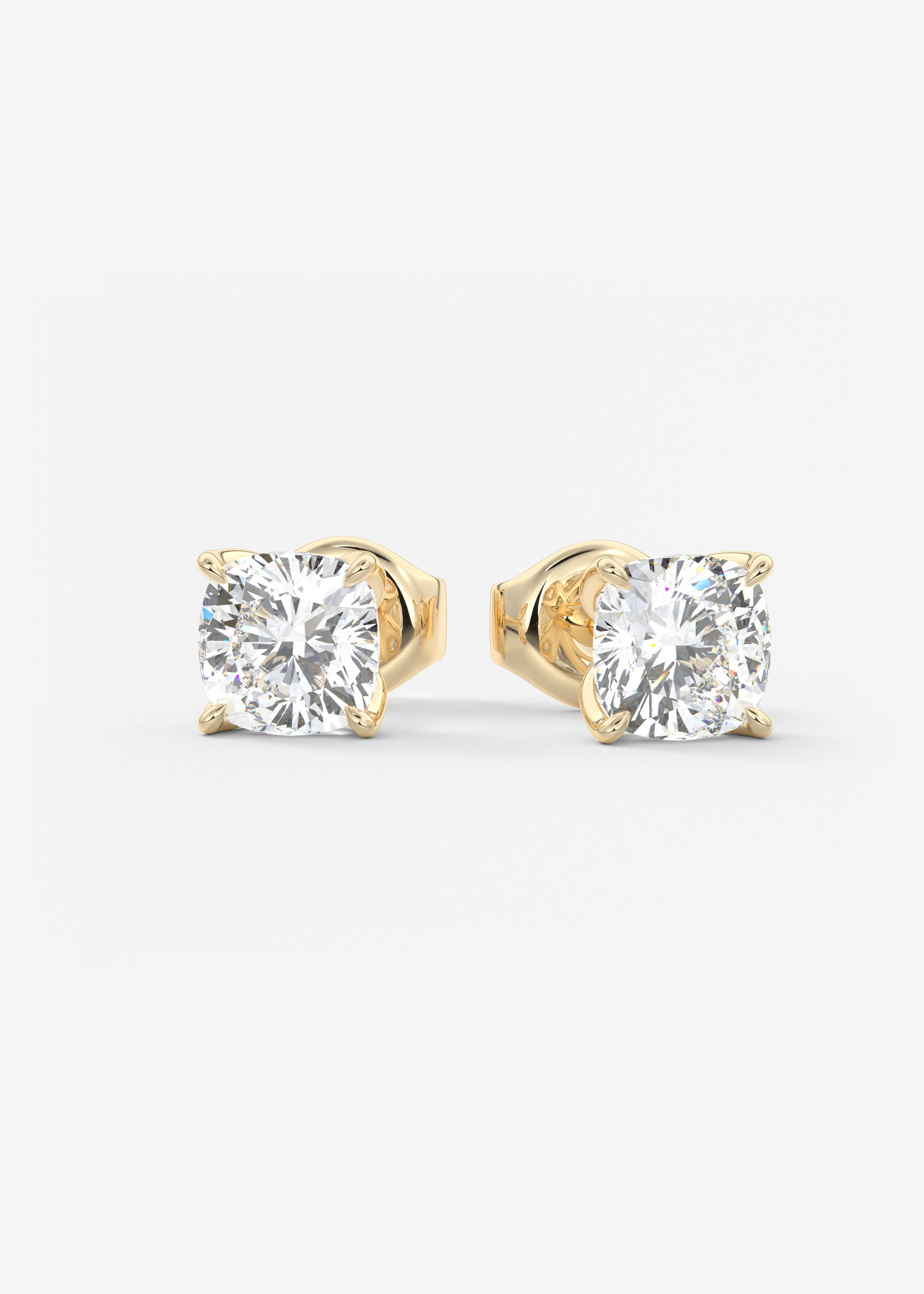 The Royale  stud in YG metal featuring Round,Round Brilliant cut with Prong,Solitaire setting