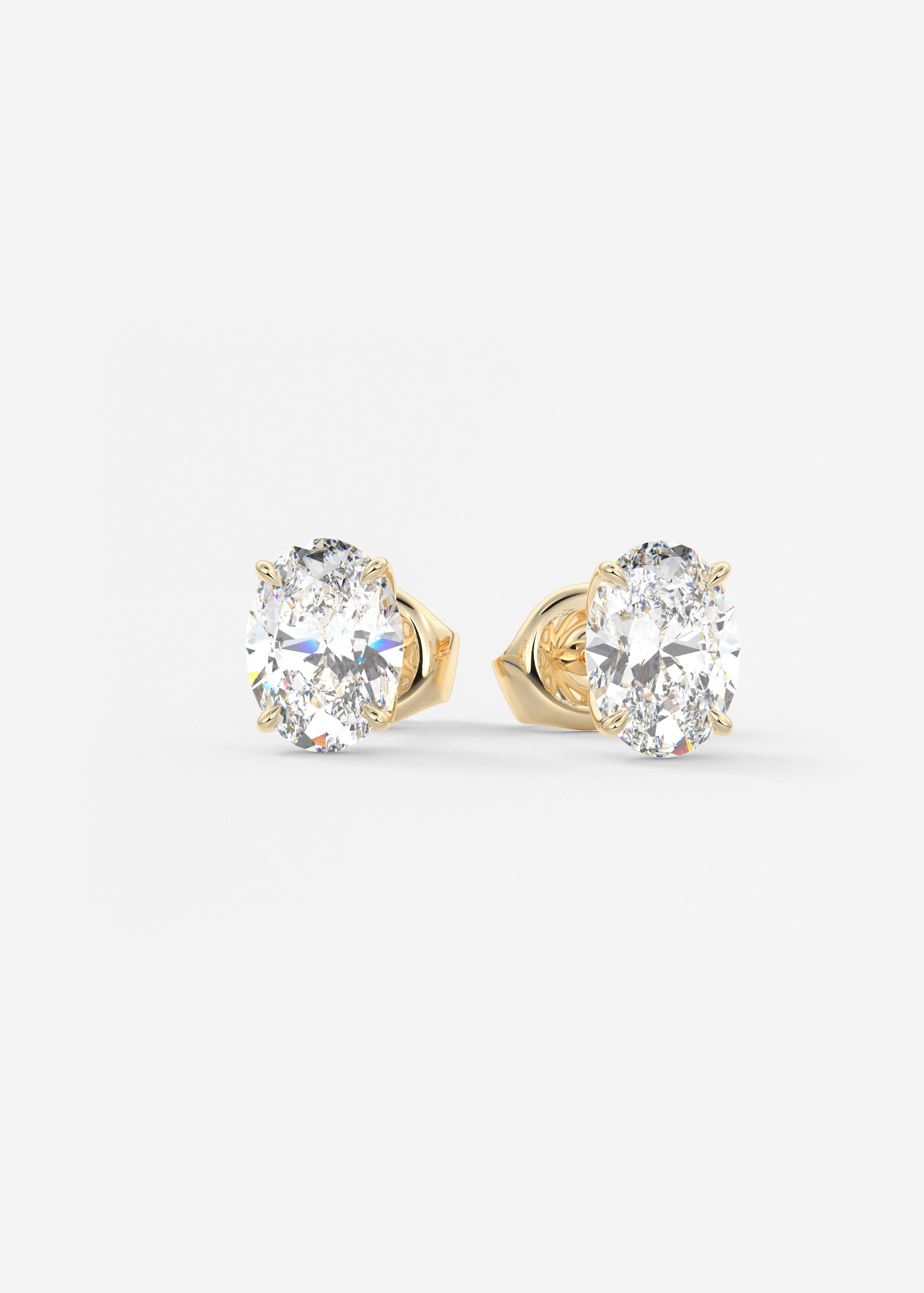 The Royale  stud in YG metal featuring Round,Round Brilliant cut with Prong,Solitaire setting