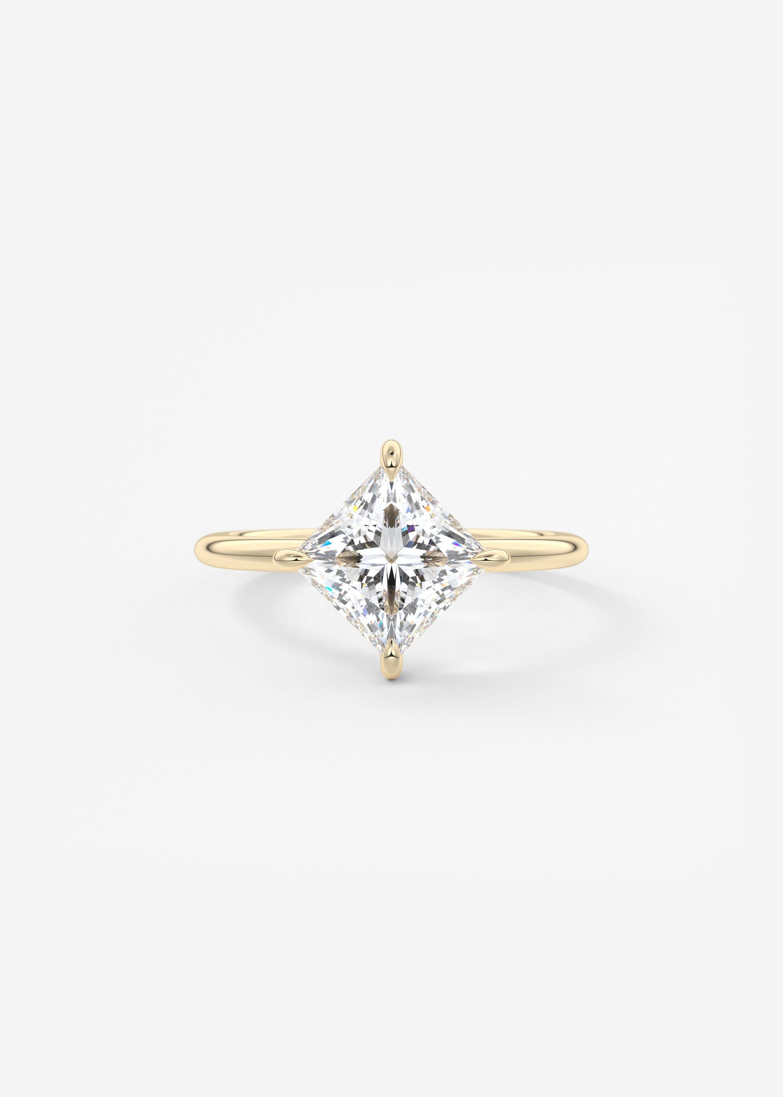 The Plunge  engagement in YG metal featuring Princess cut with Solitaire,Prong setting